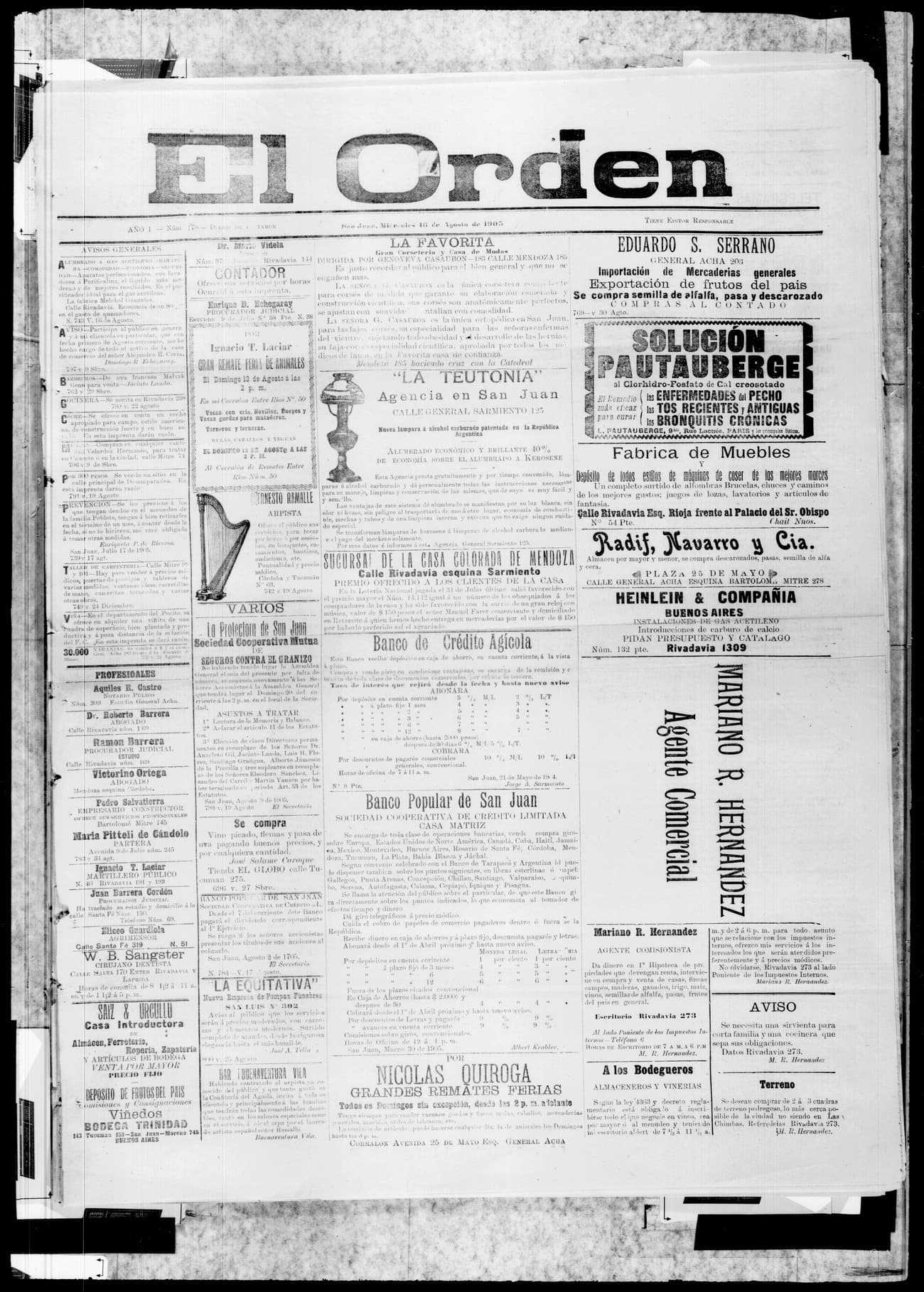Portada · 16 de Agosto de 1905