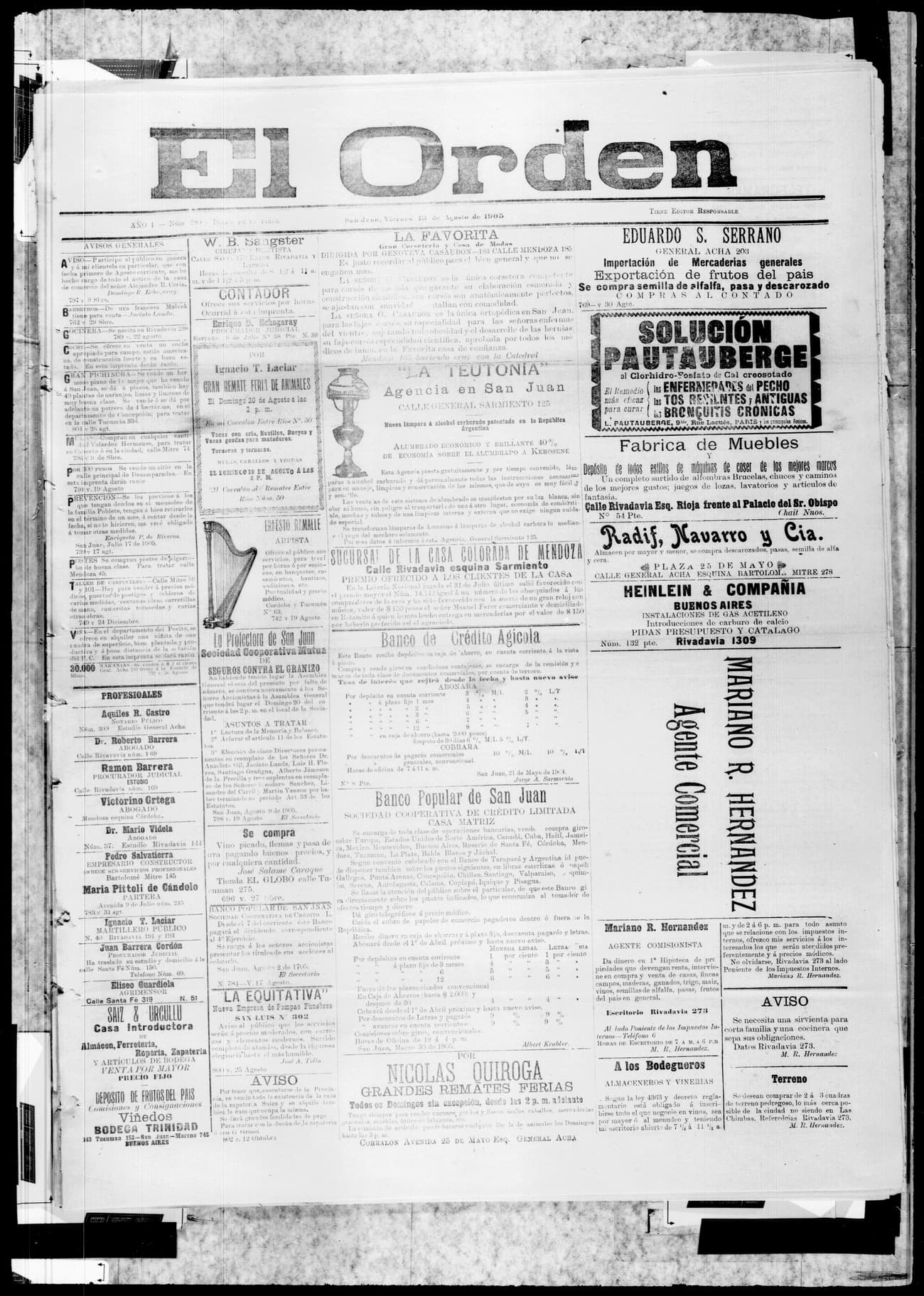 Portada · 18 de Agosto de 1905