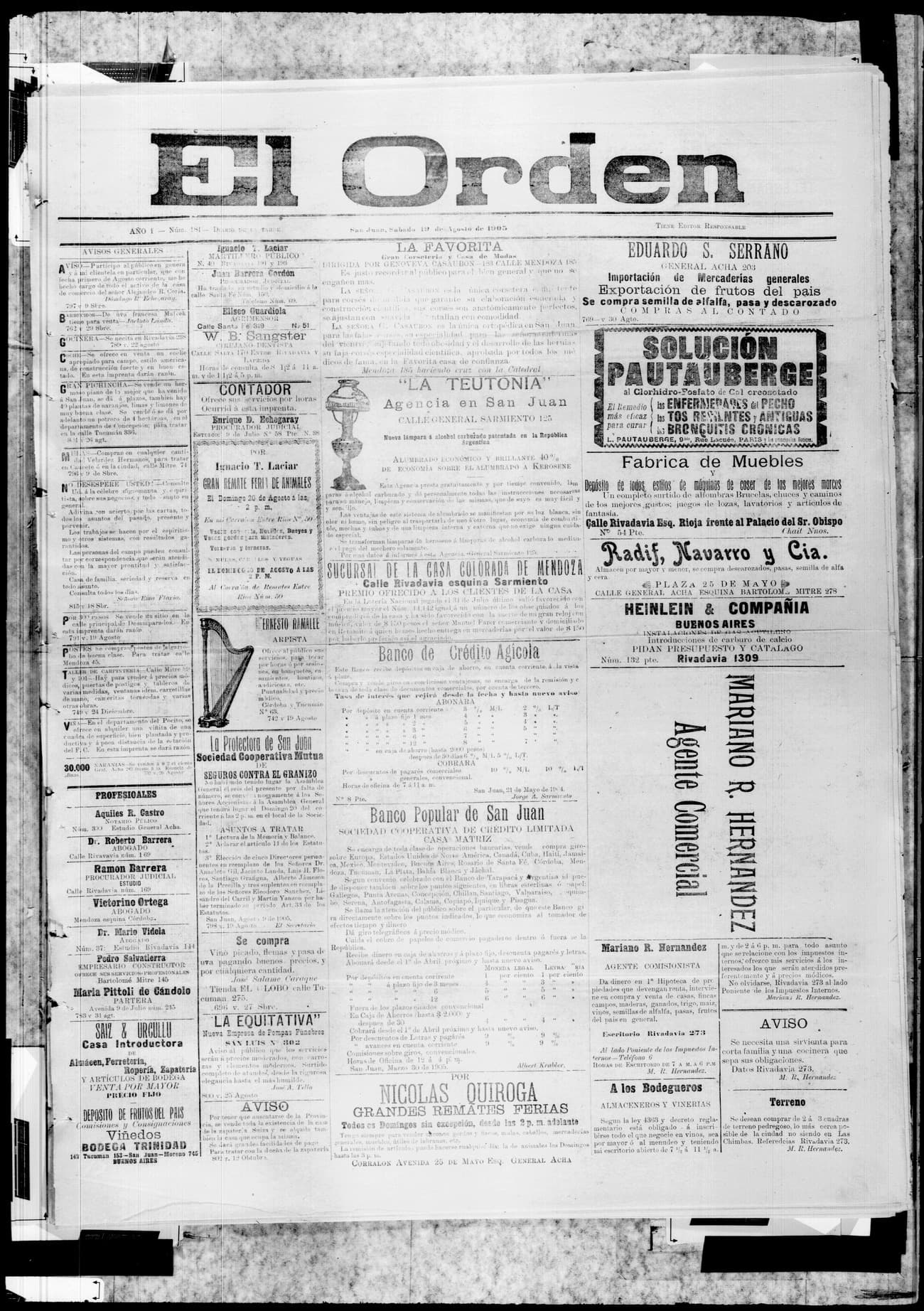 Portada · 19 de Agosto de 1905