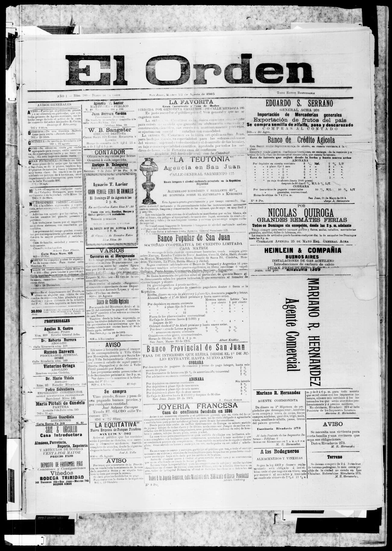Portada · 22 de Agosto de 1905