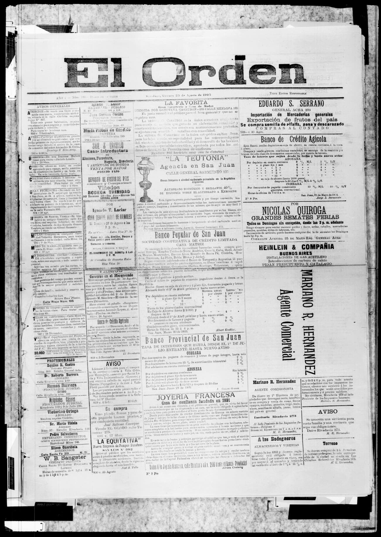 Portada · 25 de Agosto de 1905
