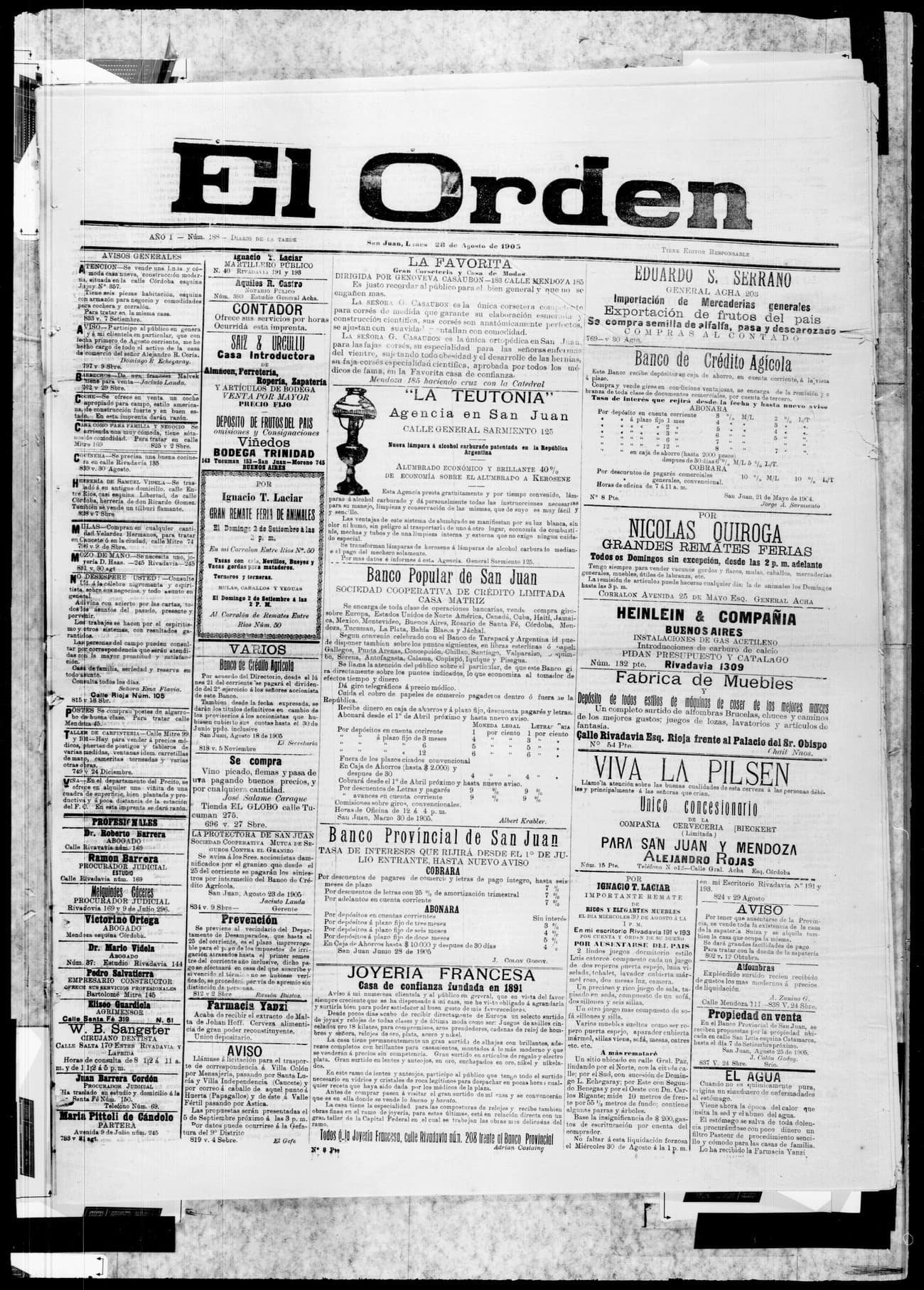Portada · 28 de Agosto de 1905