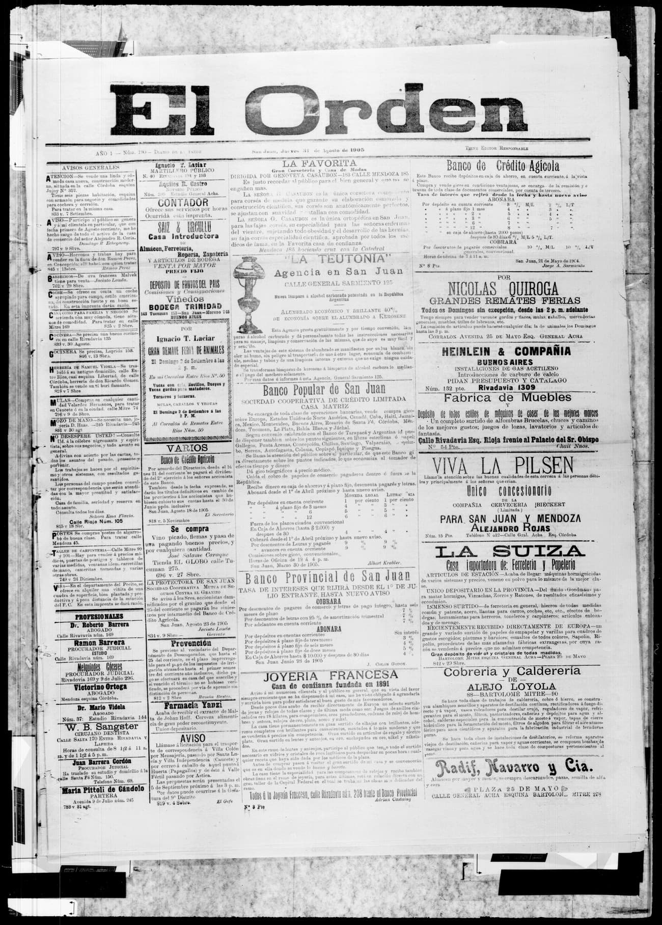 Portada · 31 de Agosto de 1905