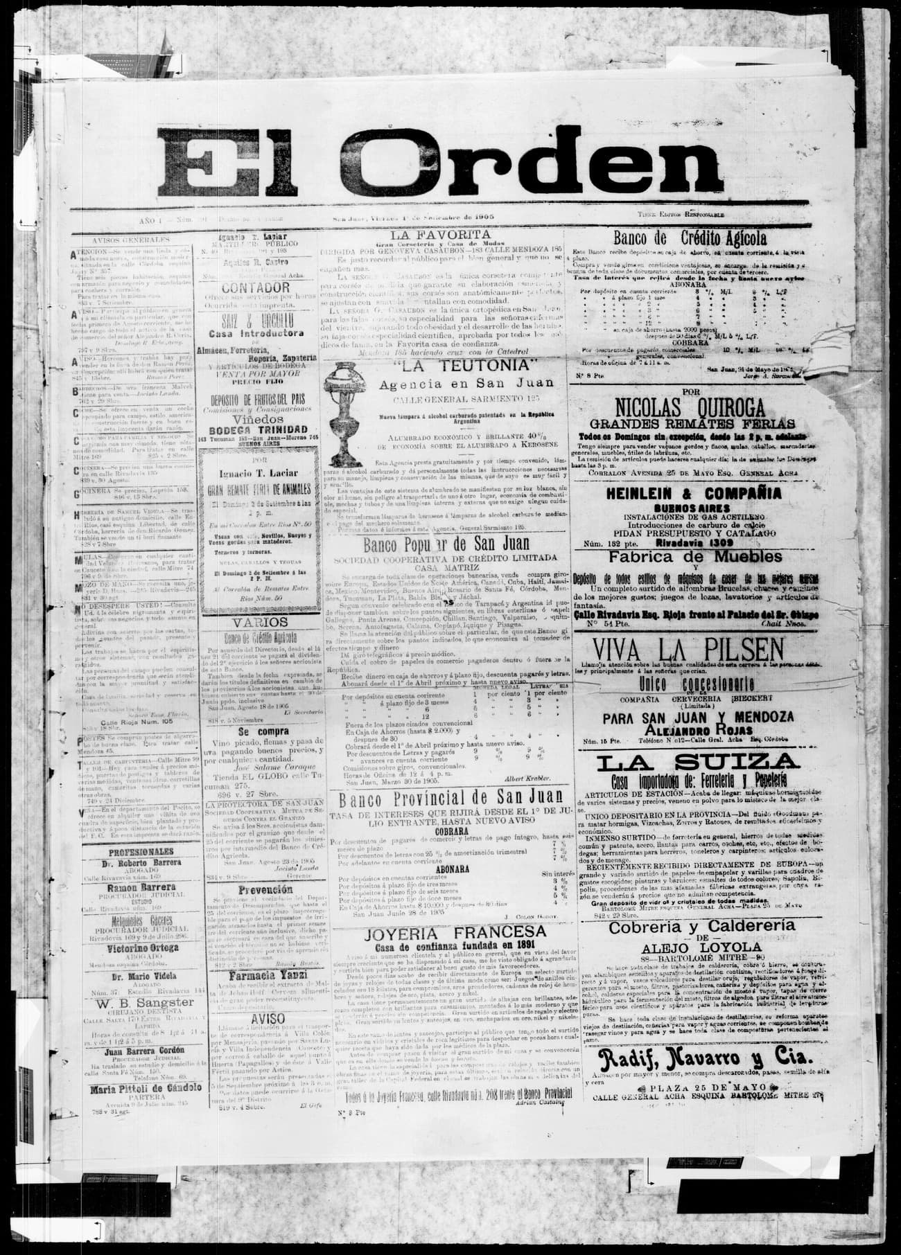Portada · 1 de Septiembre de 1905