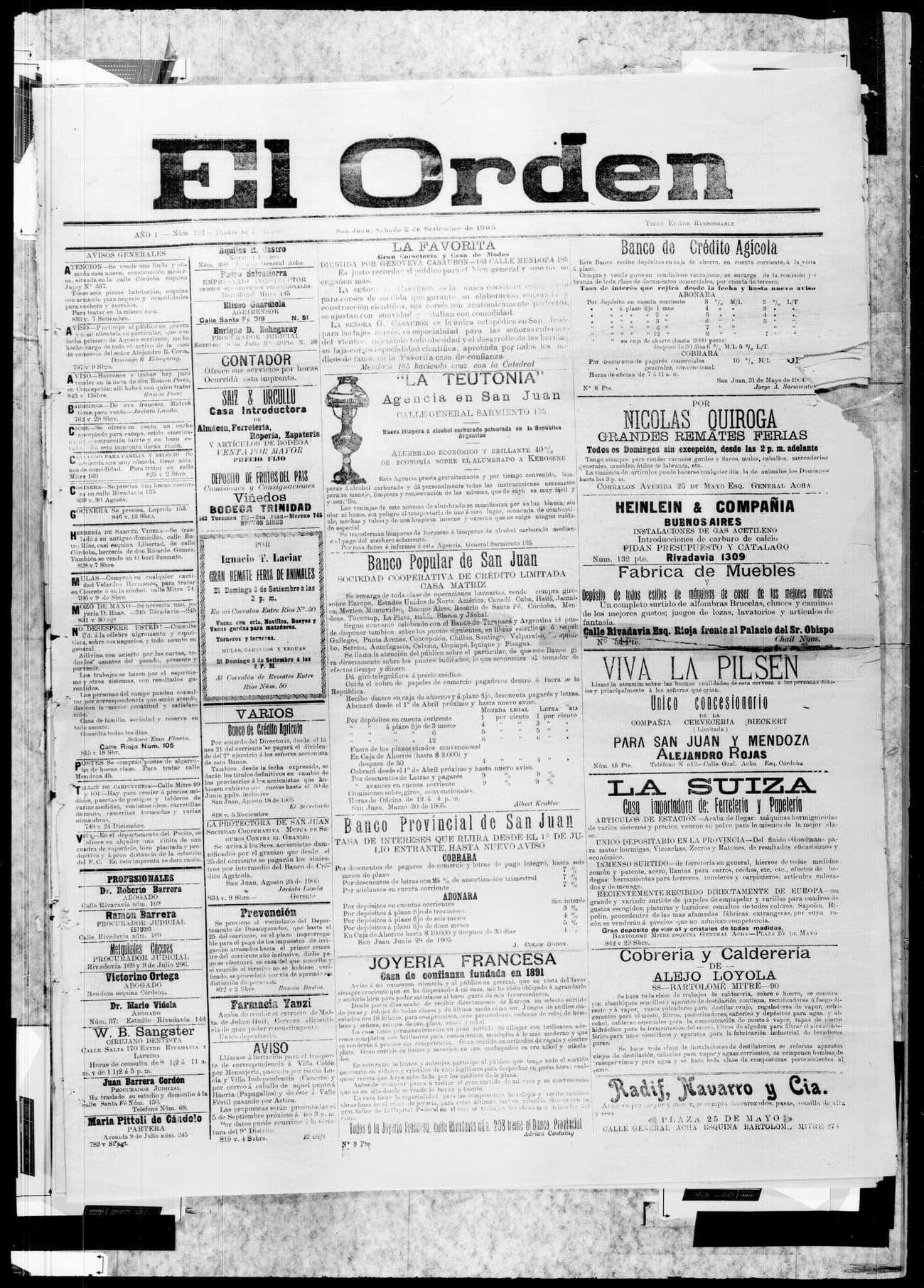 Portada · 2 de Septiembre de 1905