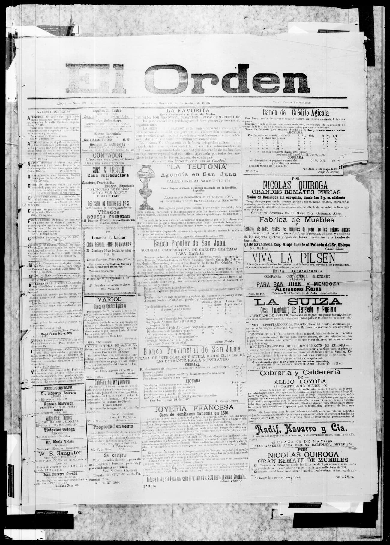 Portada · 5 de Septiembre de 1905