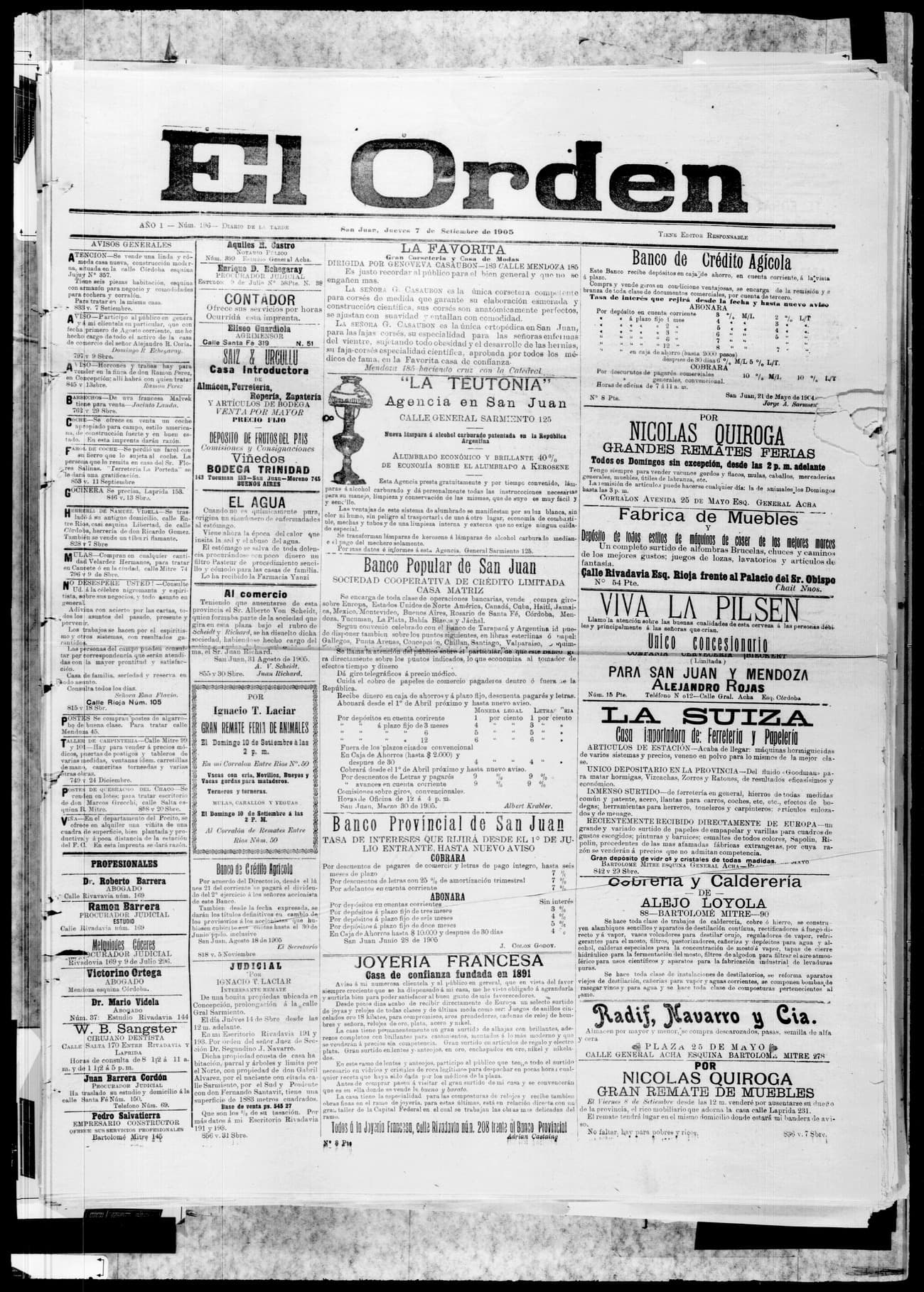 Portada · 7 de Septiembre de 1905