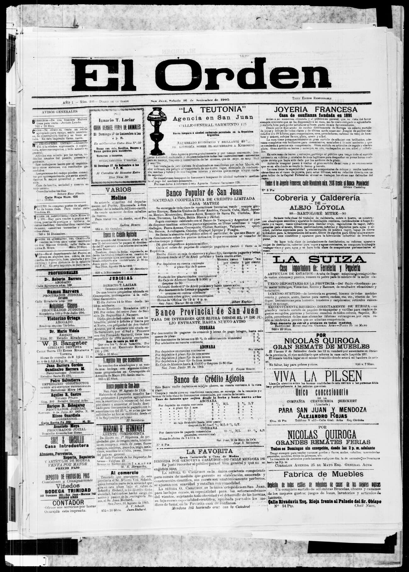 Portada · 16 de Septiembre de 1905