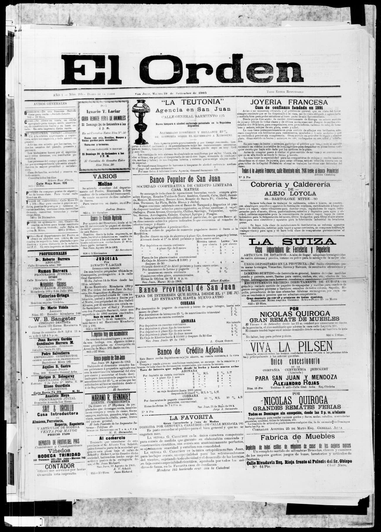 Portada · 19 de Septiembre de 1905
