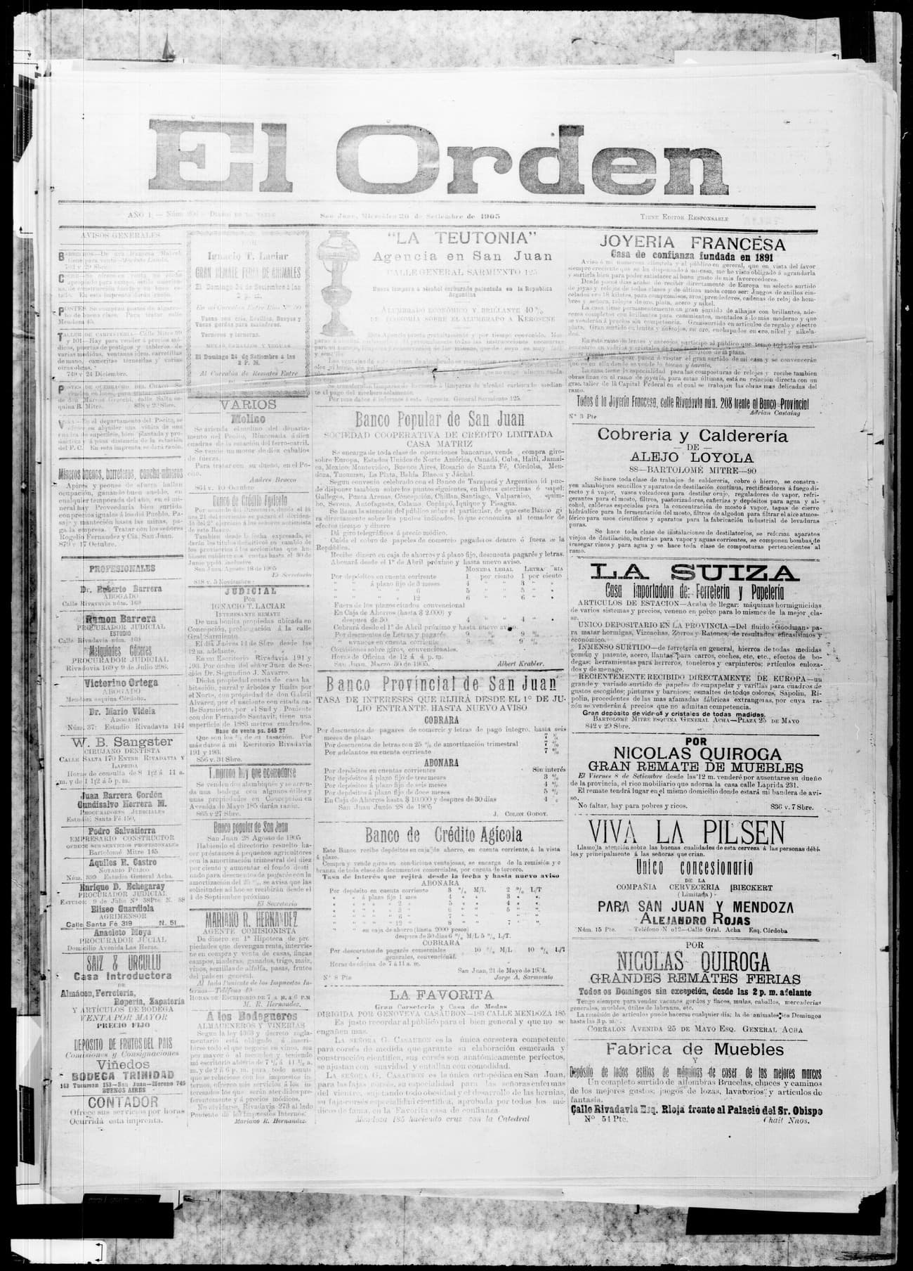 Portada · 20 de Septiembre de 1905
