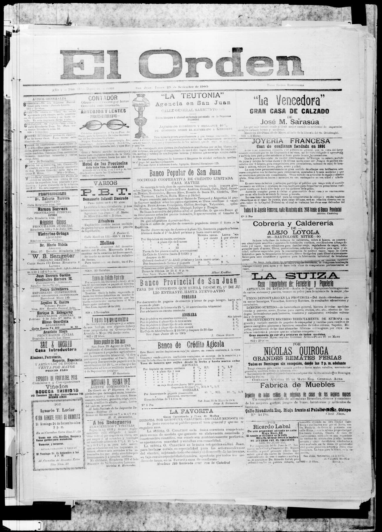 Portada · 25 de Septiembre de 1905