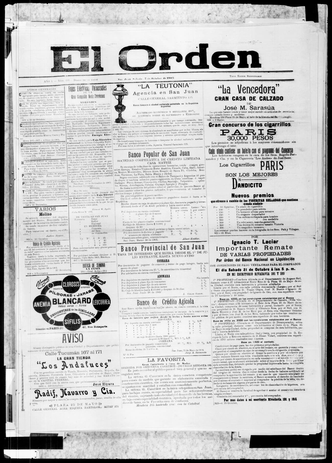 Portada · 7 de Octubre de 1905