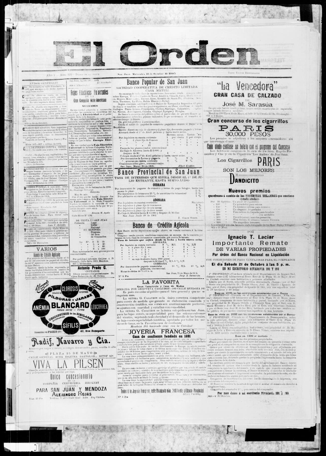 Portada · 11 de Octubre de 1905