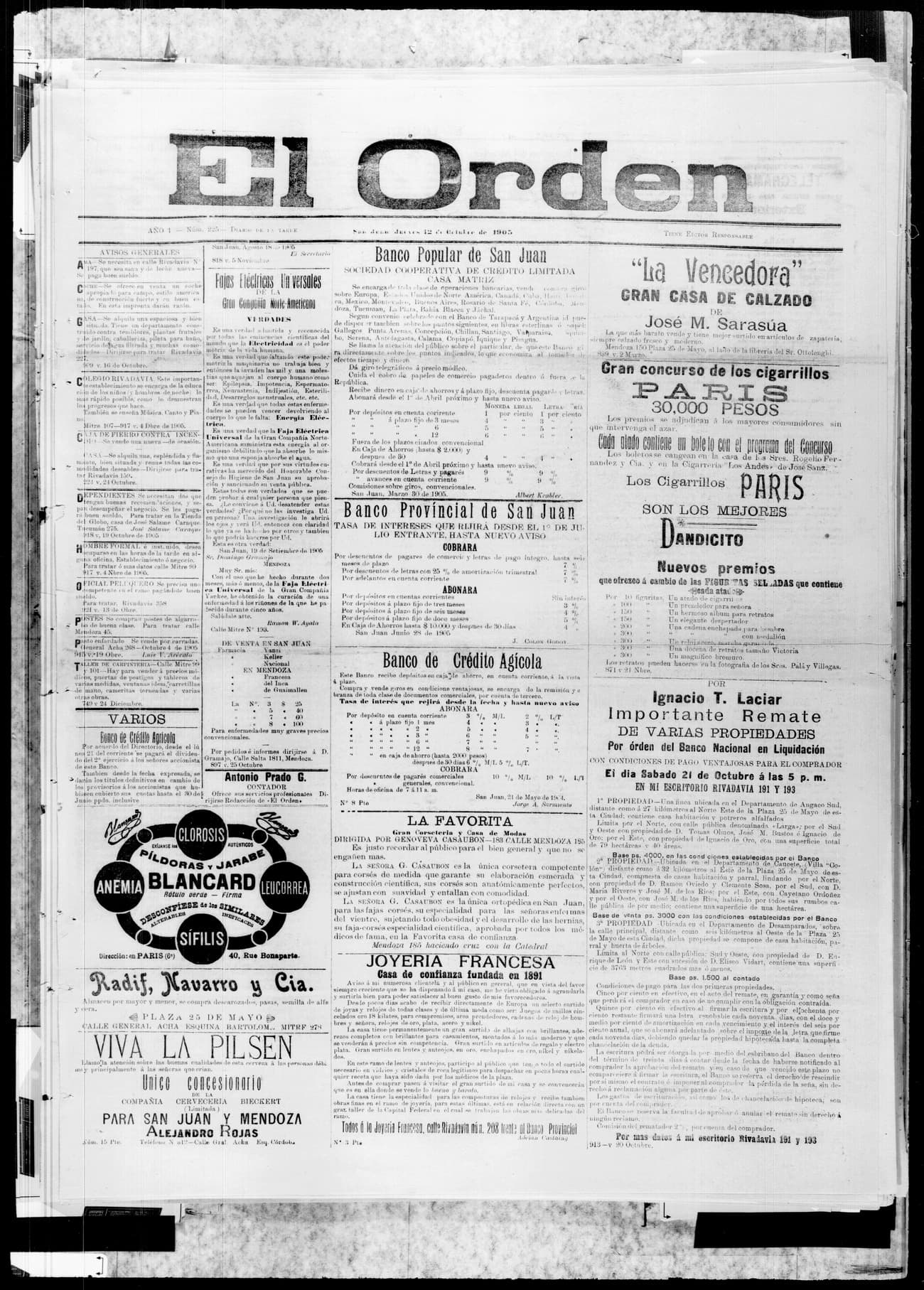 Portada · 12 de Octubre de 1905