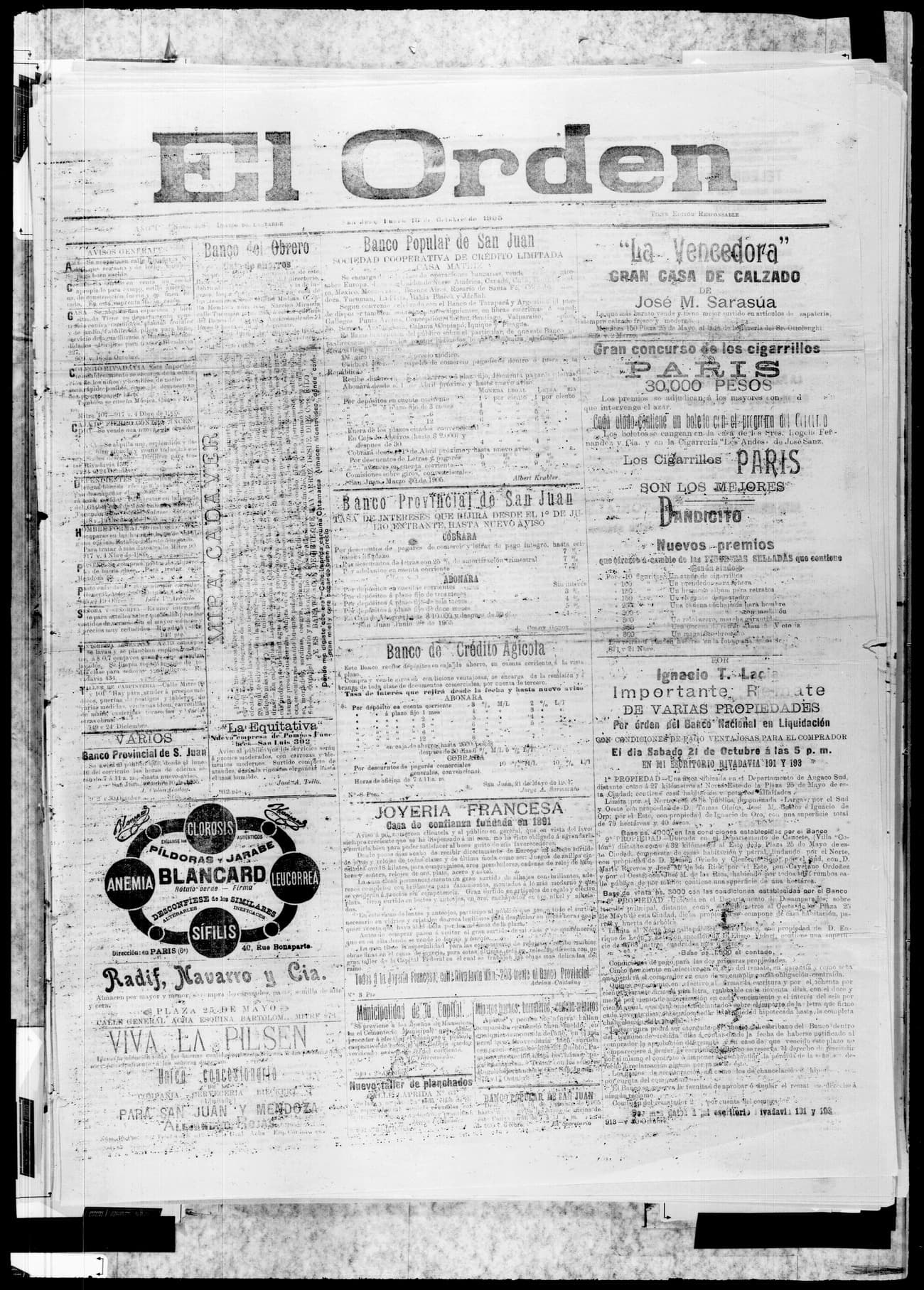 Portada · 16 de Octubre de 1905