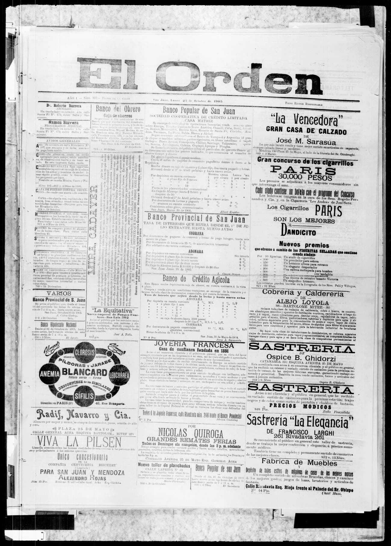 Portada · 23 de Octubre de 1905