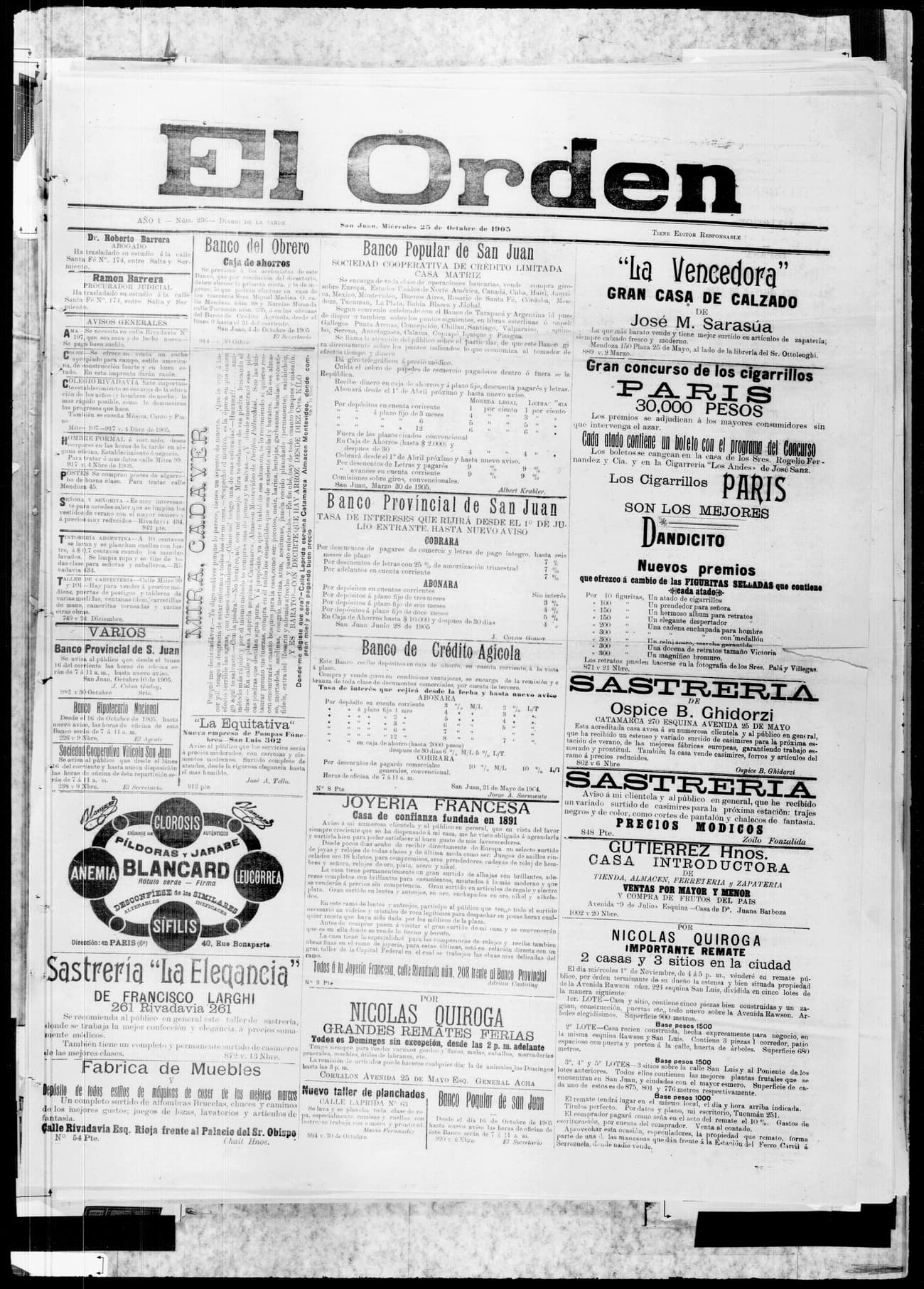Portada · 25 de Octubre de 1905