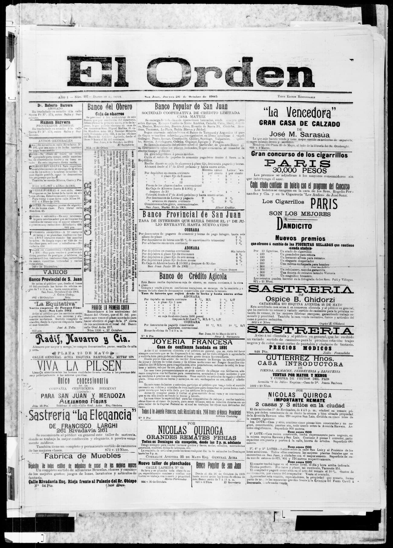 Portada · 26 de Octubre de 1905