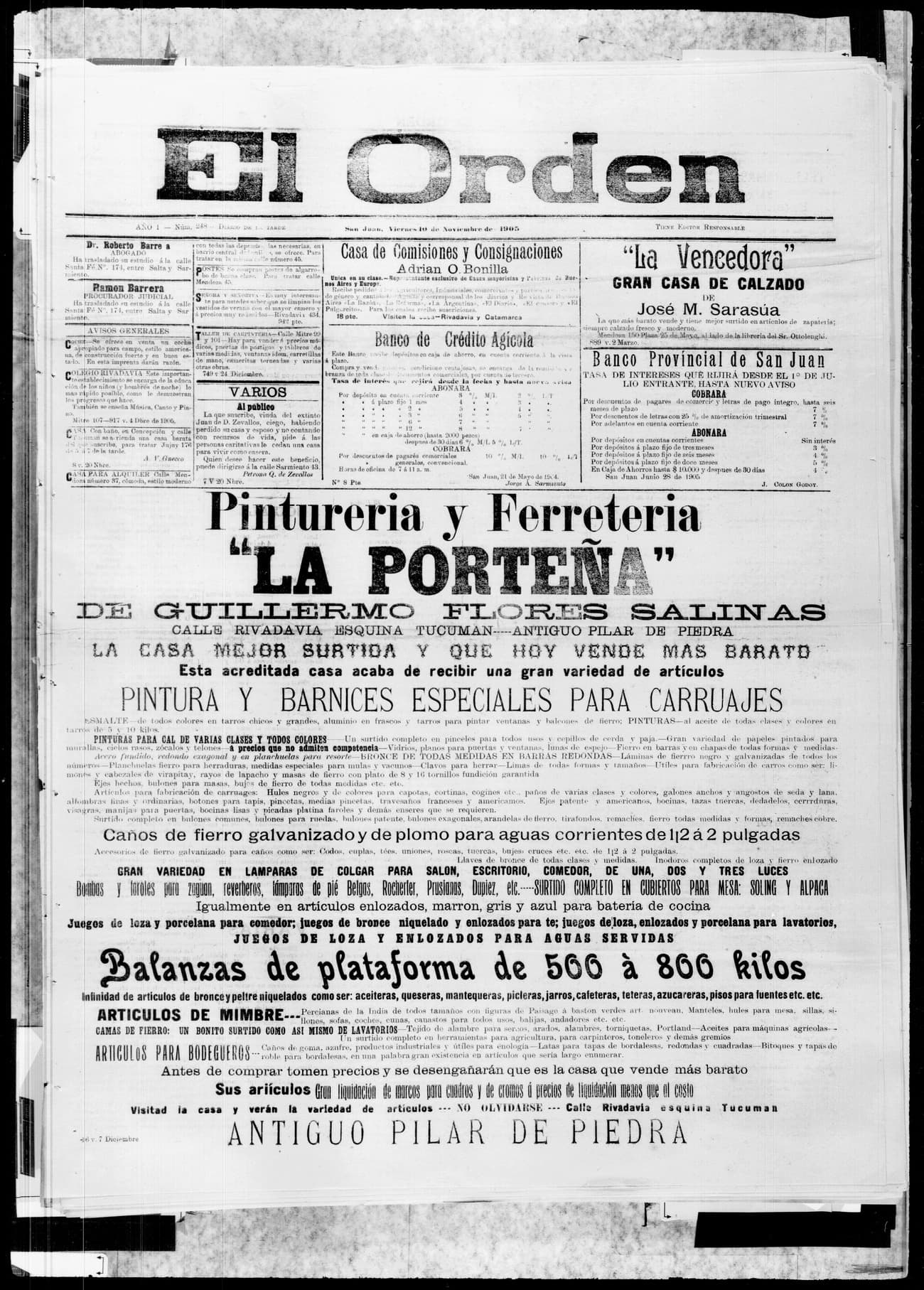 Portada · 10 de Noviembre de 1905