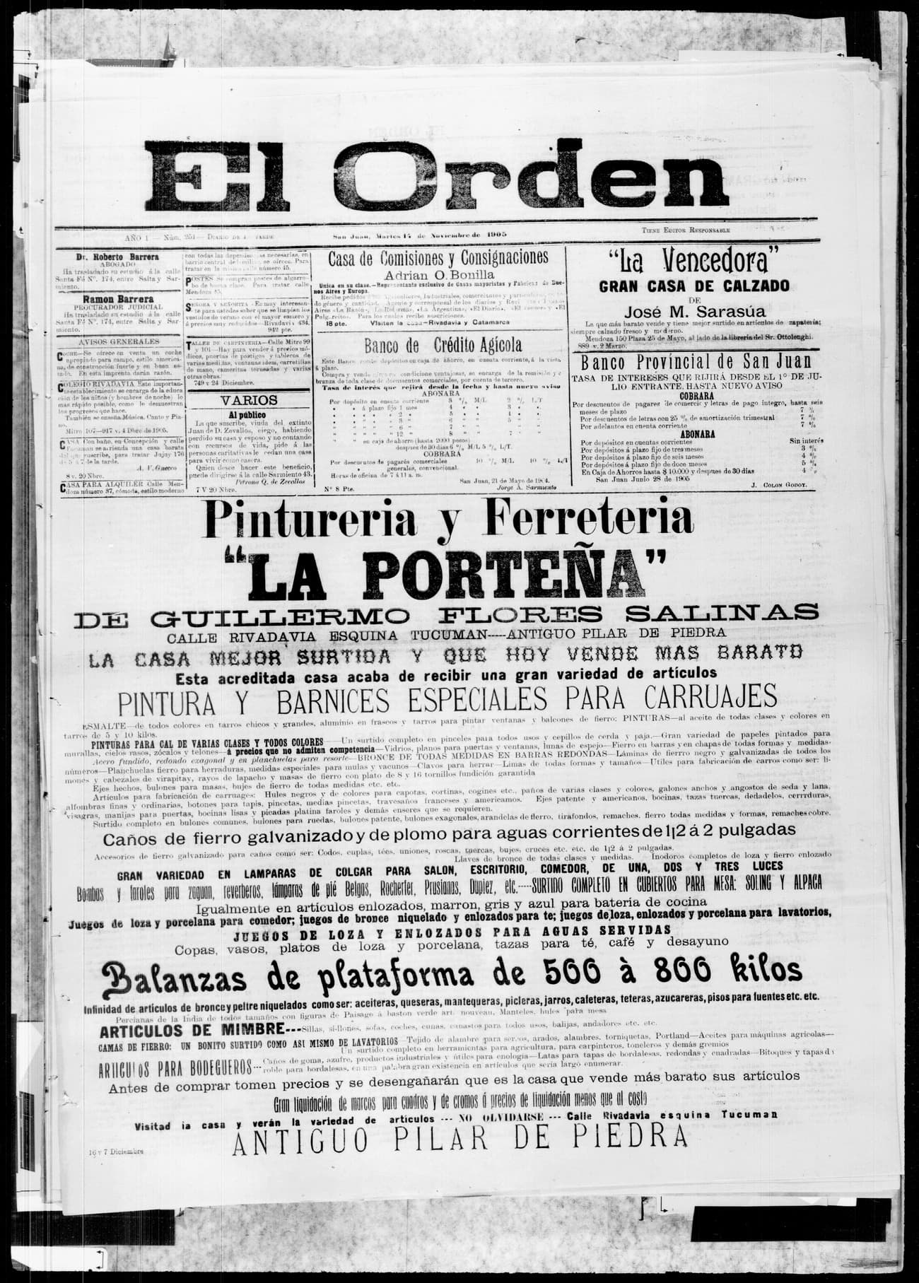 Portada · 14 de Noviembre de 1905
