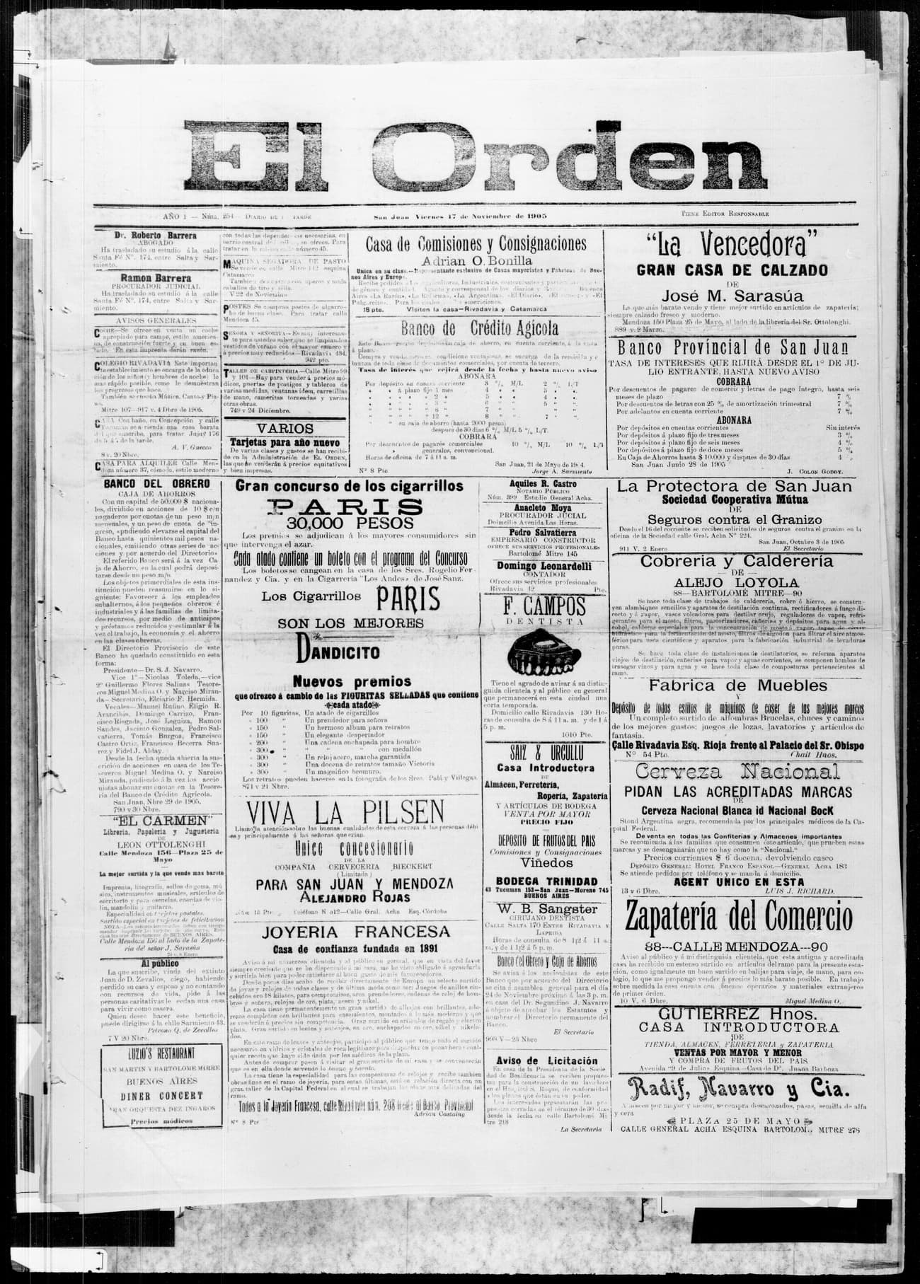 Portada · 17 de Noviembre de 1905