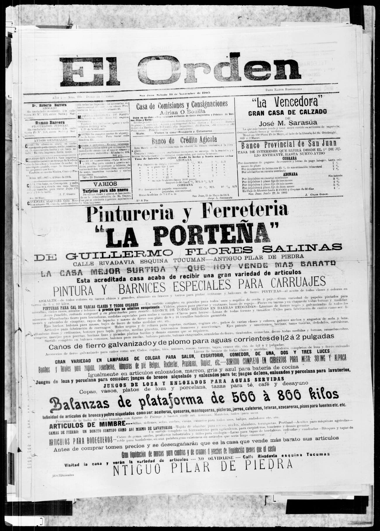 Portada · 18 de Noviembre de 1905