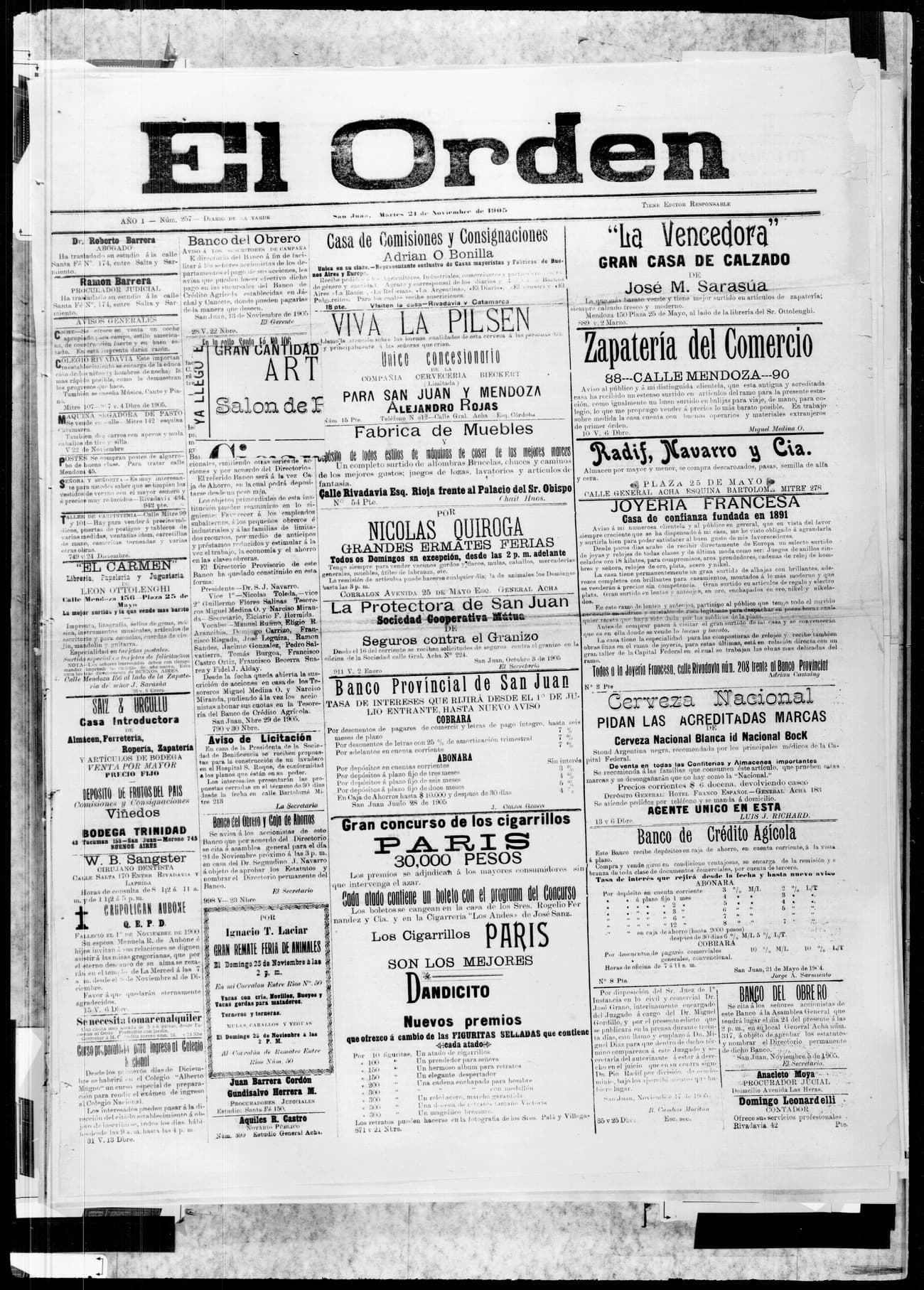Portada · 21 de Noviembre de 1905