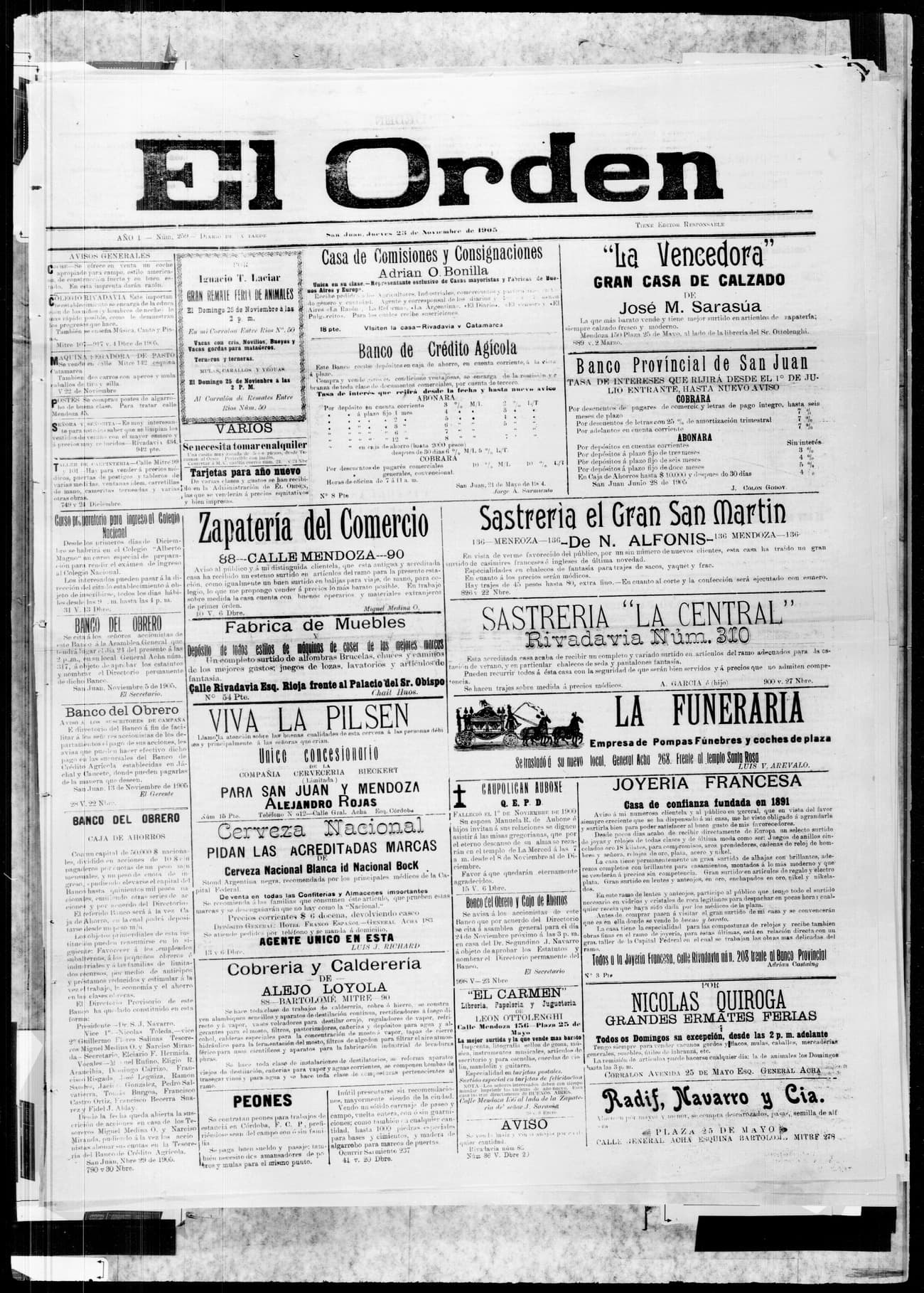 Portada · 23 de Noviembre de 1905