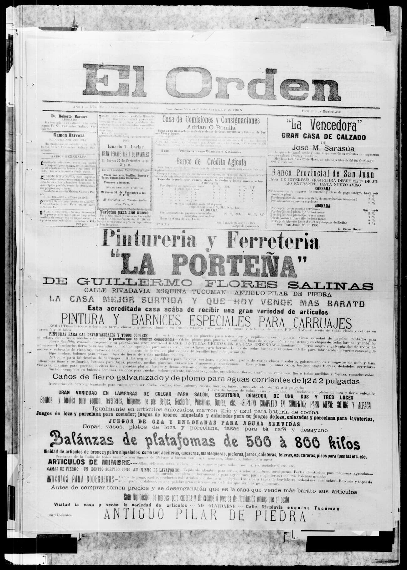 Portada · 28 de Noviembre de 1905