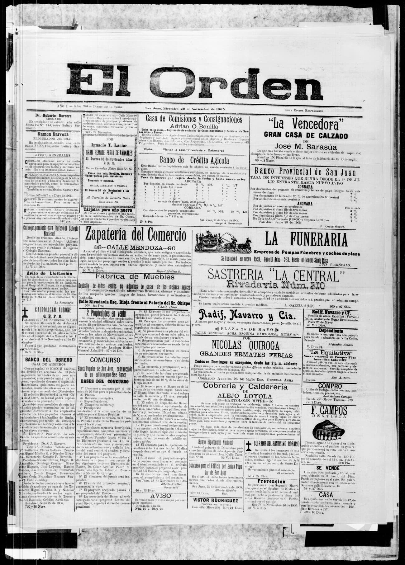 Portada · 29 de Noviembre de 1905