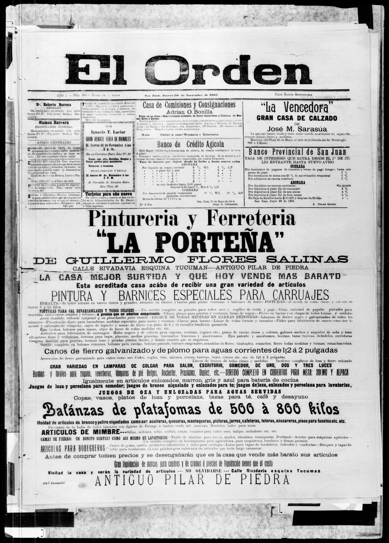 Portada · 30 de Noviembre de 1905