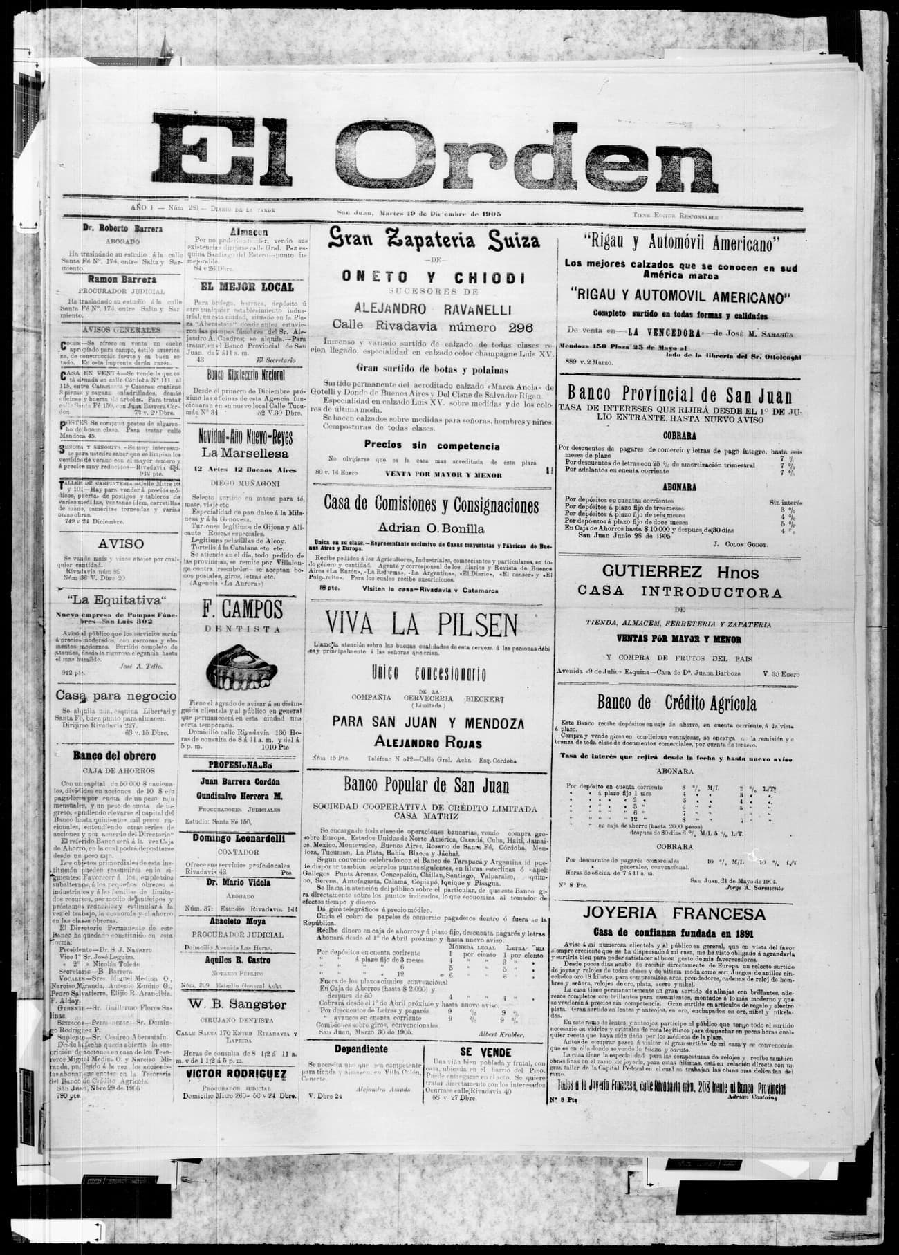 Portada · 19 de Diciembre de 1905