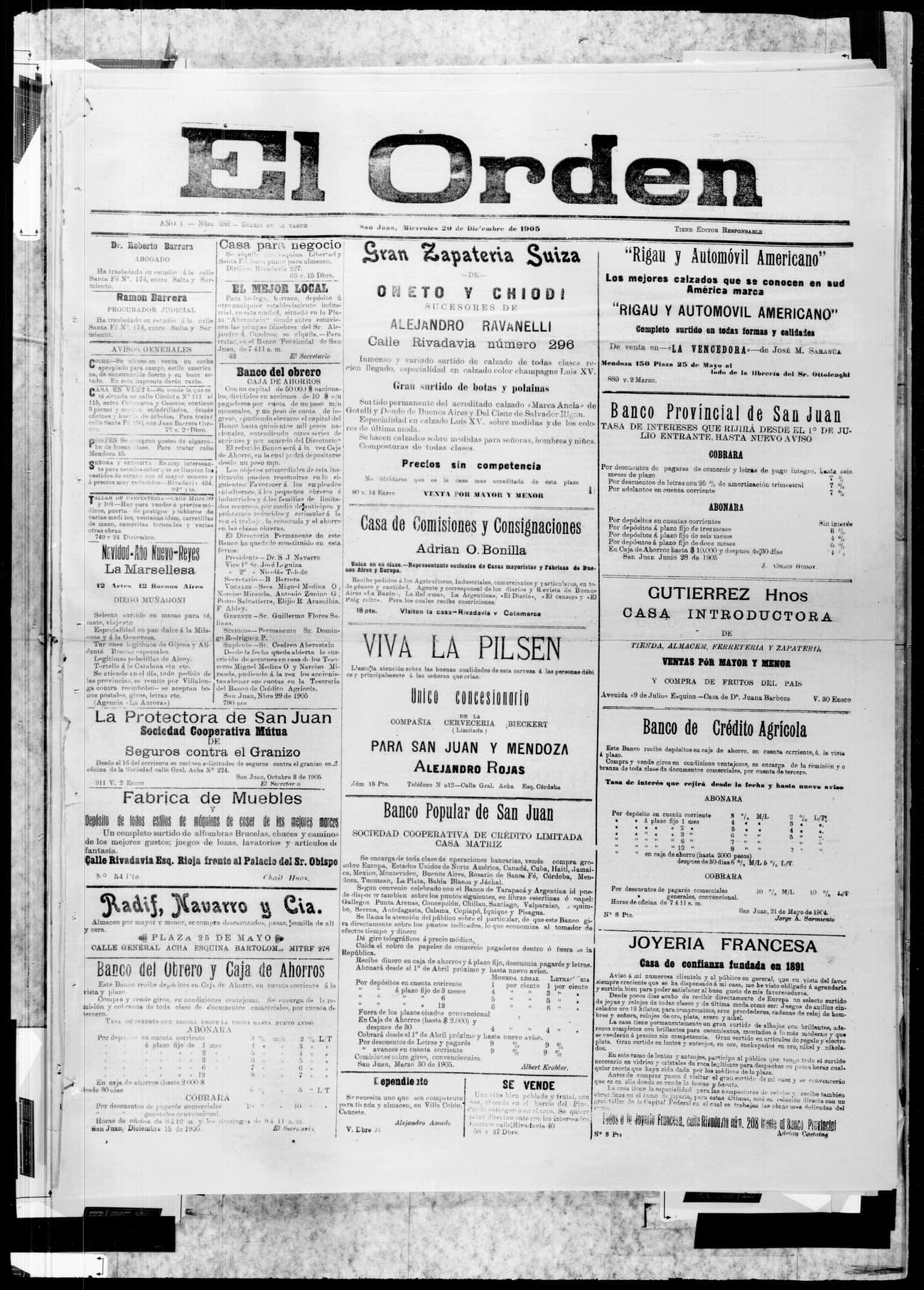 Portada · 20 de Diciembre de 1905