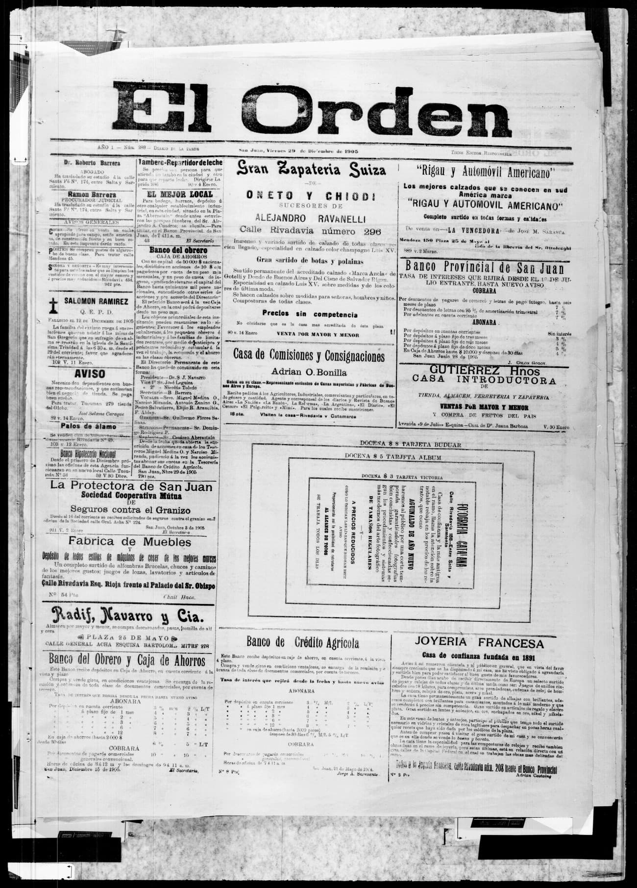 Portada · 29 de Diciembre de 1905