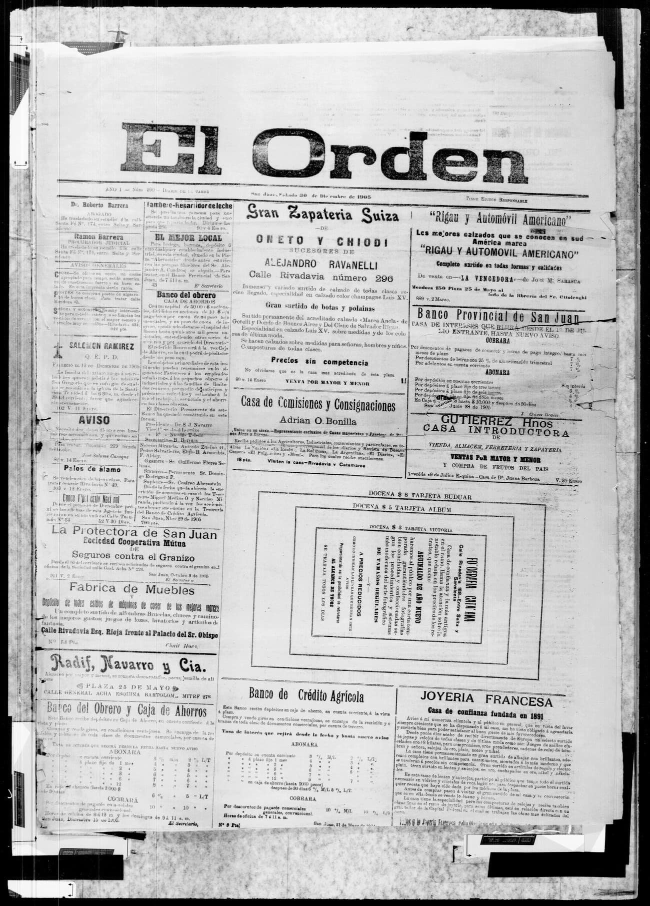 Portada · 30 de Diciembre de 1905