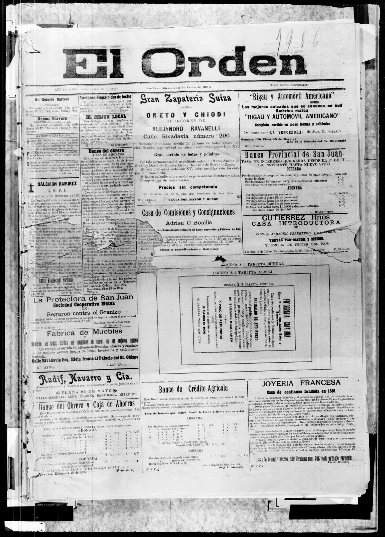 Portada · 3 de Enero de 1906