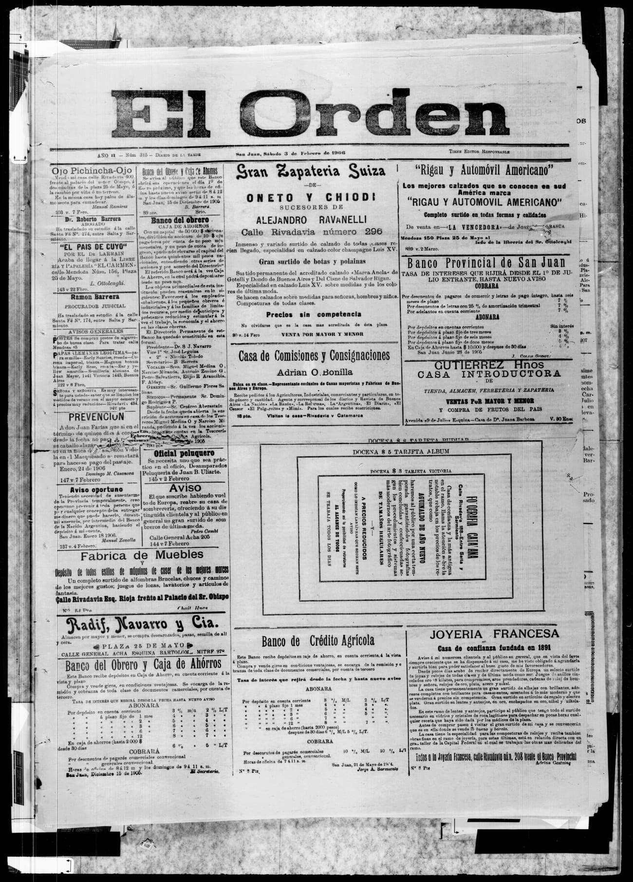 Portada · 3 de Febrero de 1906