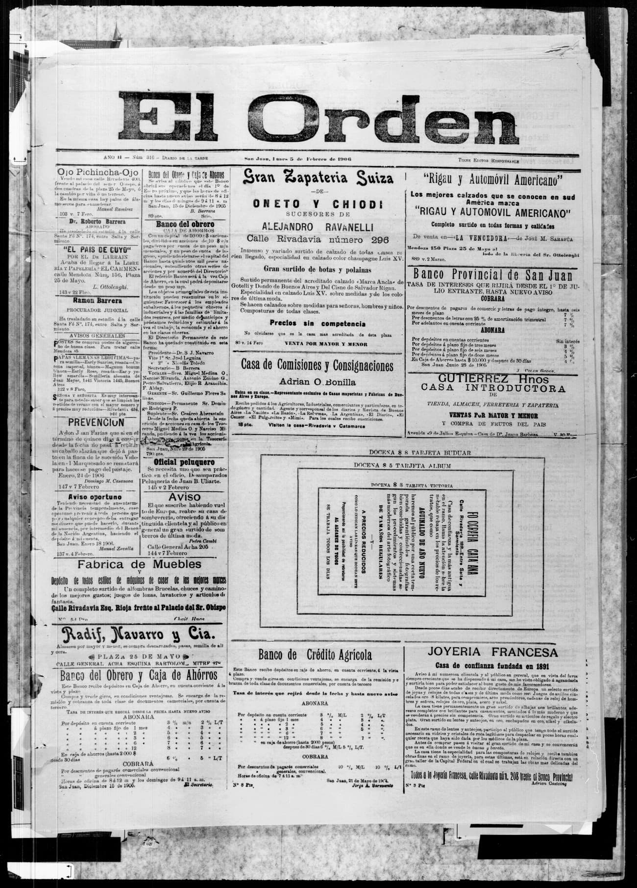 Portada · 5 de Febrero de 1906