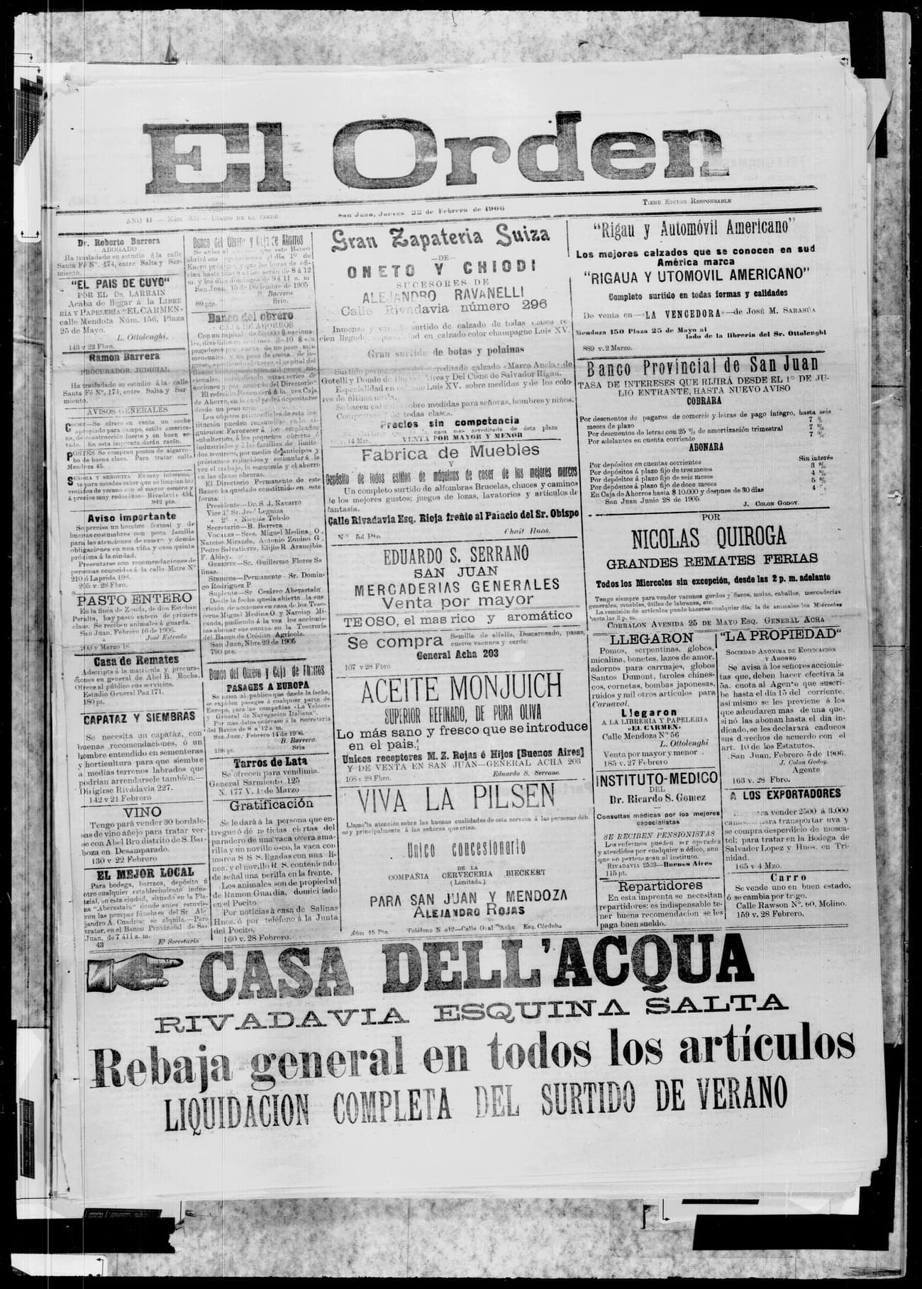 Portada · 22 de Febrero de 1906