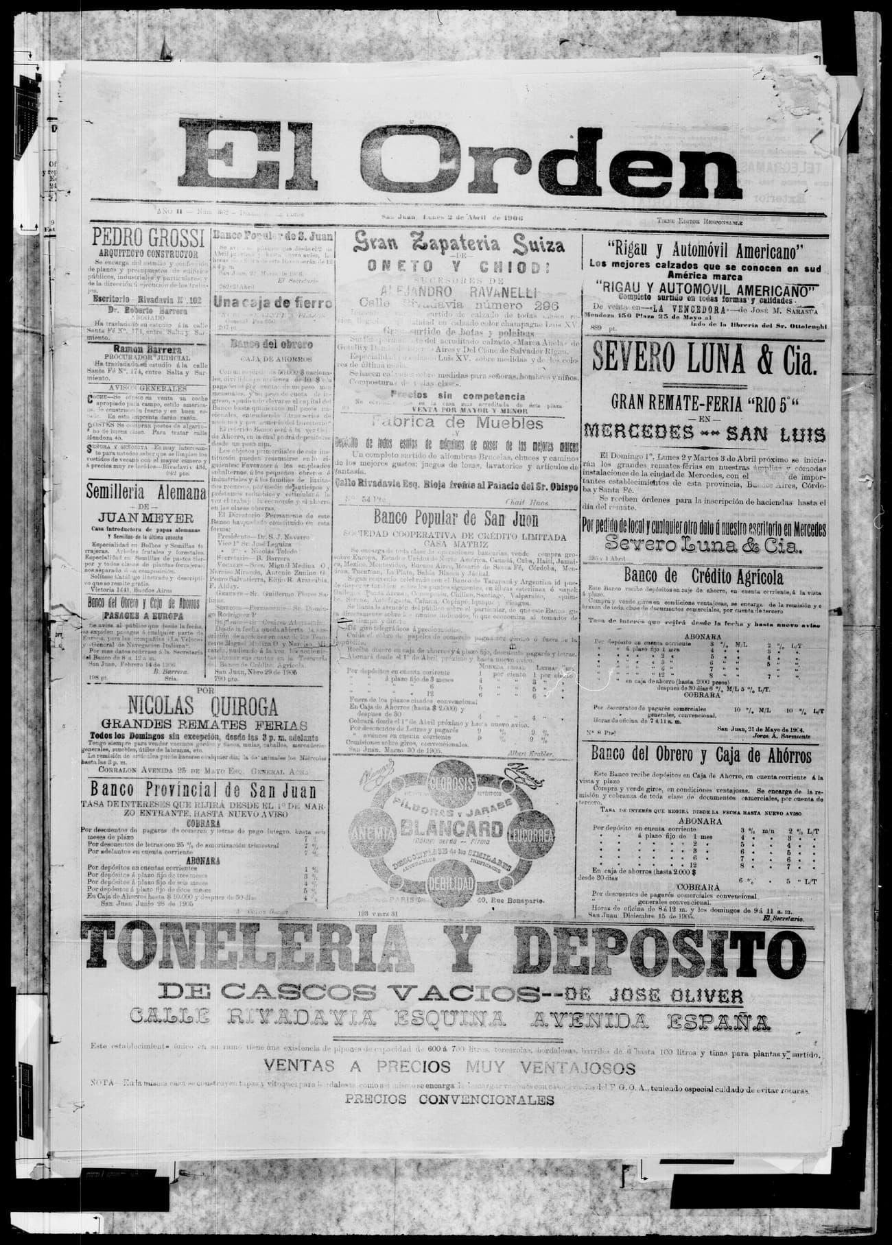 Portada · 2 de Abril de 1906