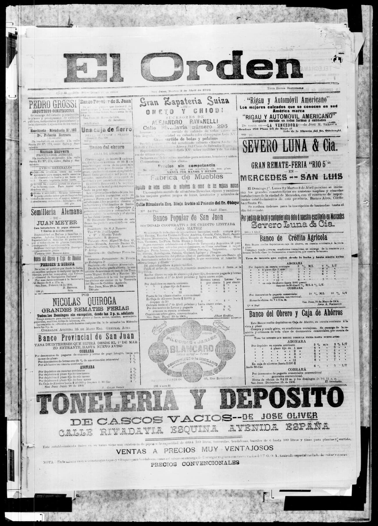 Portada · 3 de Abril de 1906