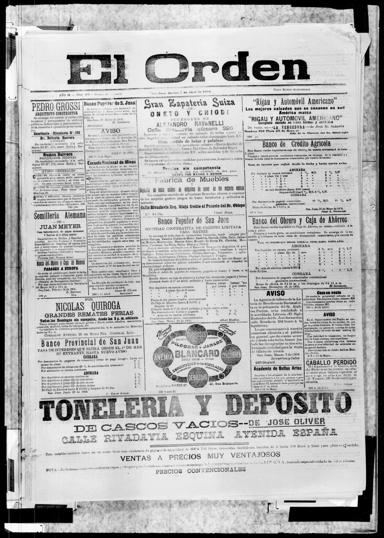 Portada · 5 de Abril de 1906