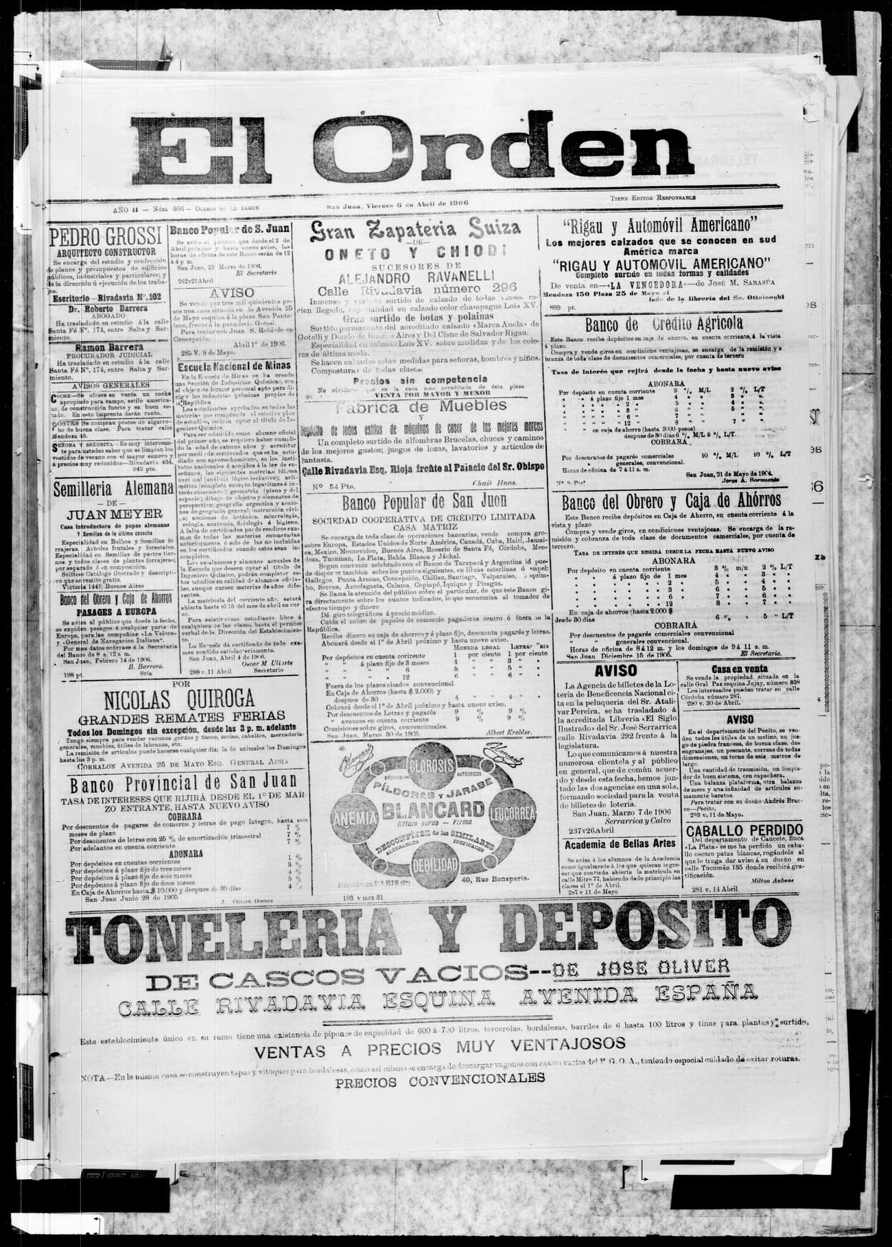 Portada · 6 de Abril de 1906