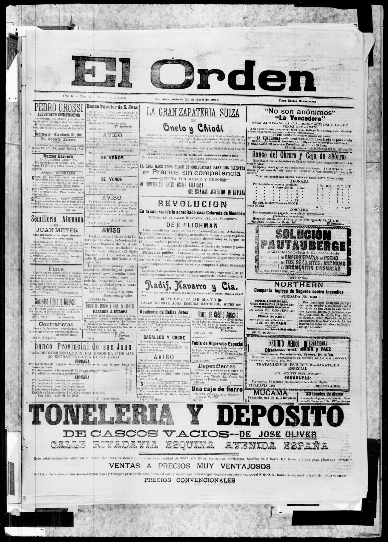 Portada · 21 de Abril de 1906