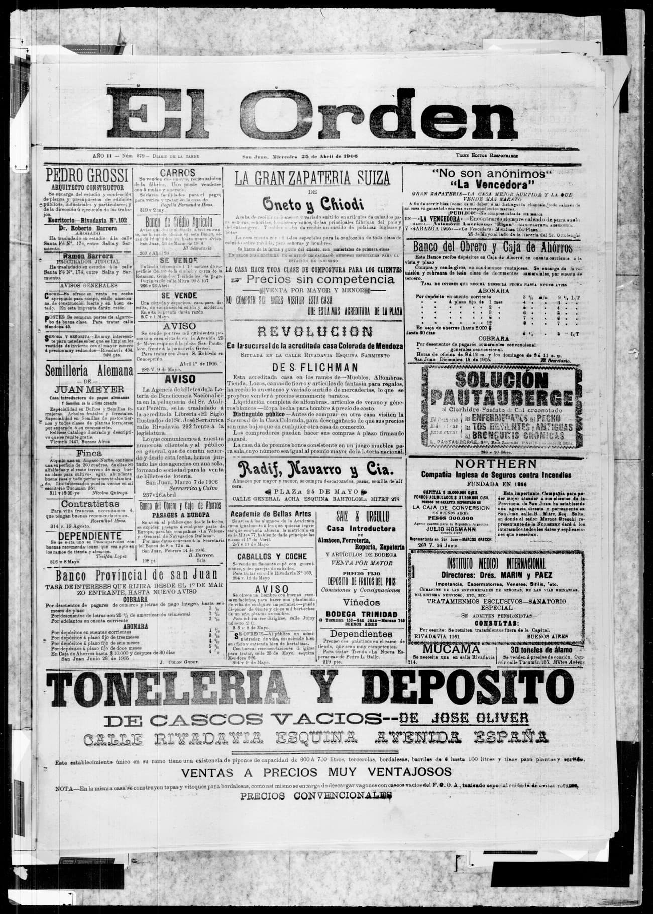 Portada · 25 de Abril de 1906