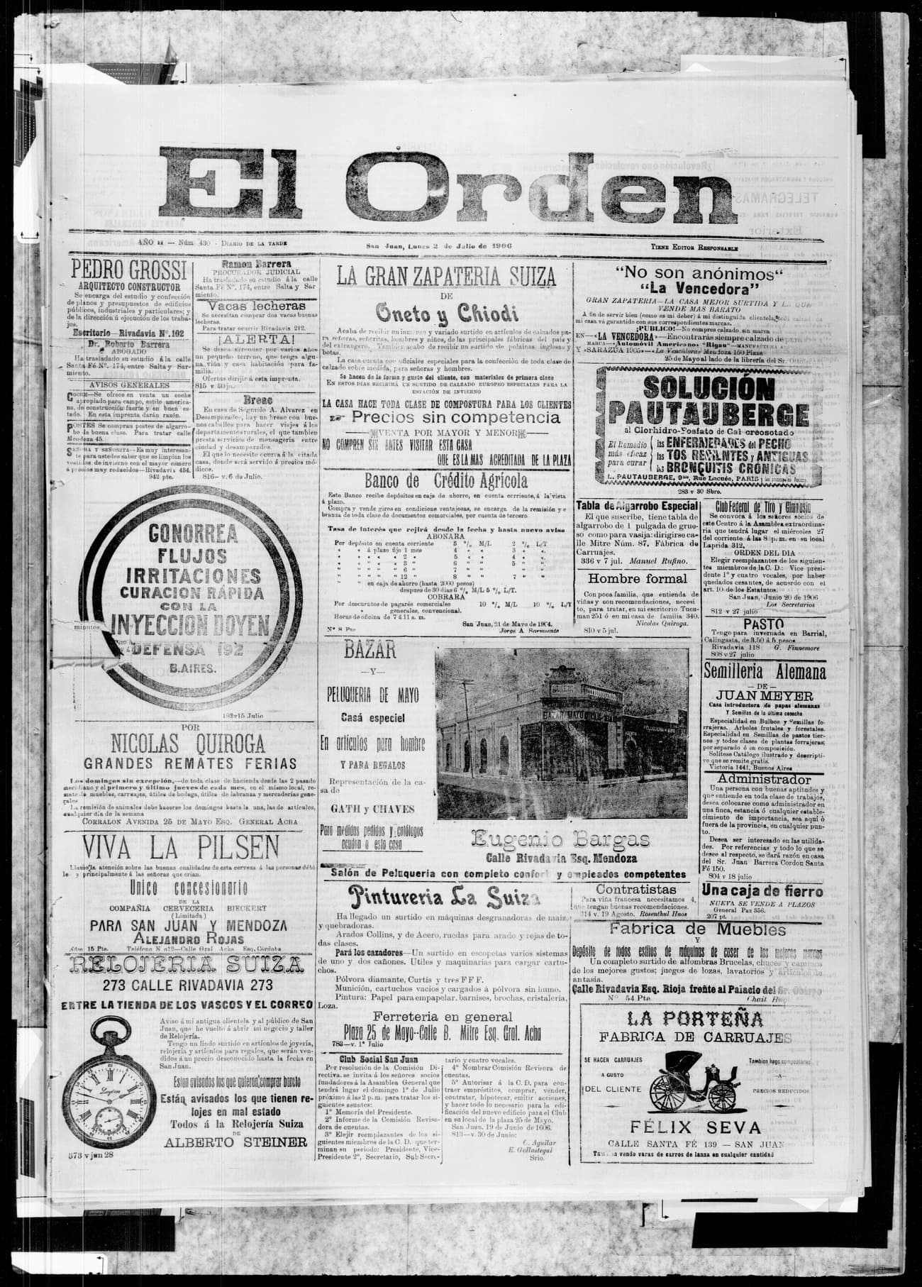 Portada · 2 de Julio de 1906