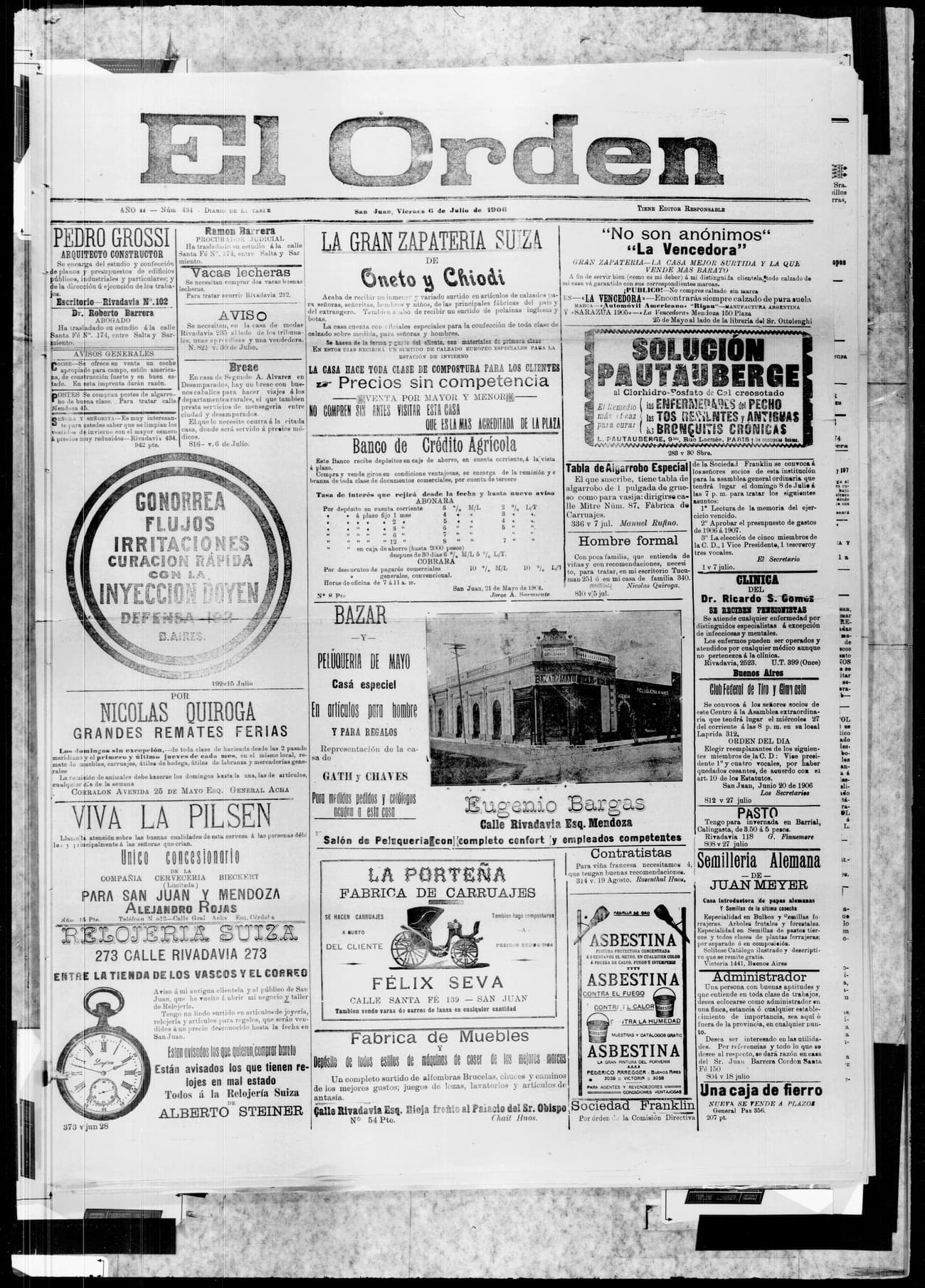 Portada · 6 de Julio de 1906