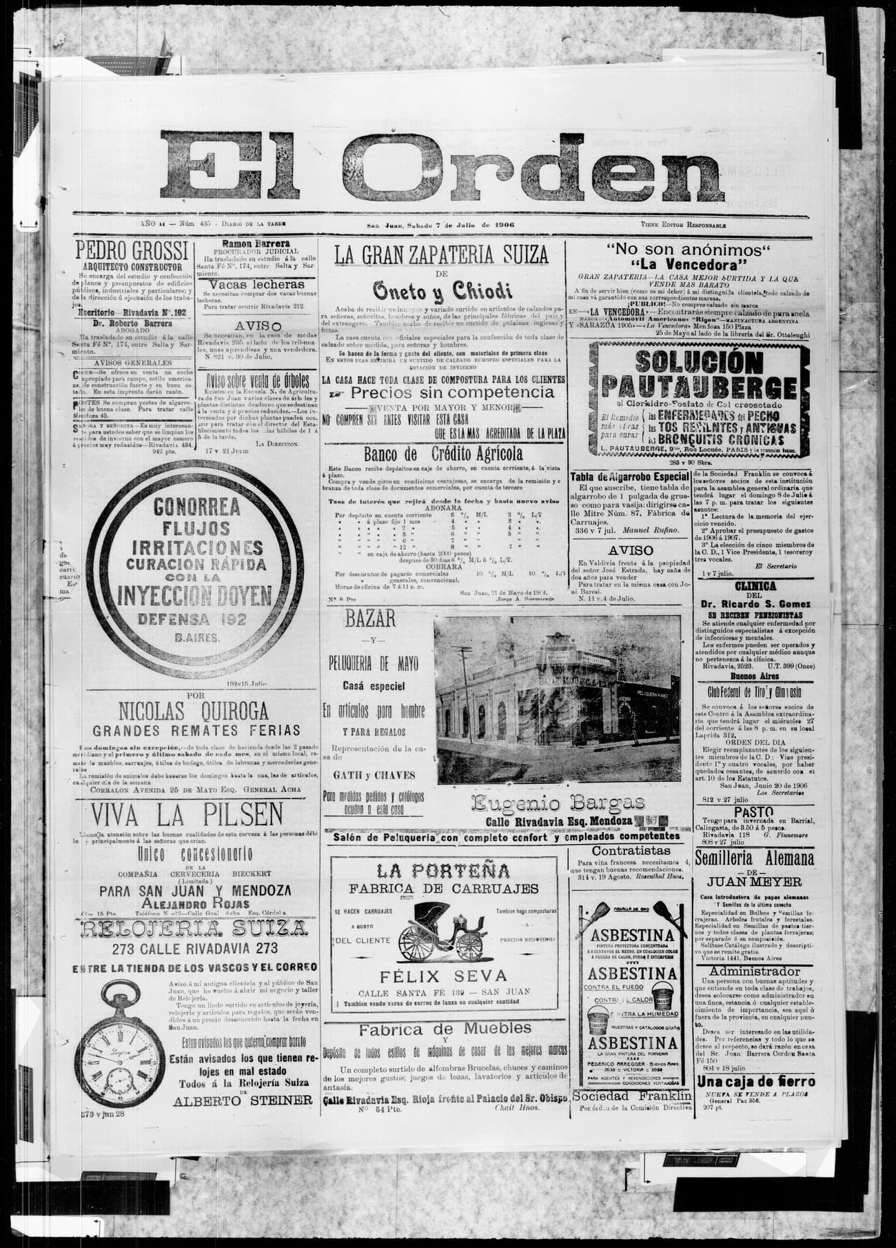 Portada · 7 de Julio de 1906