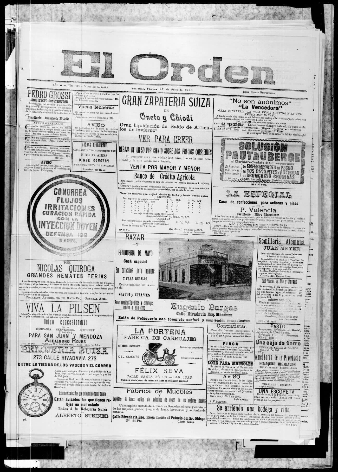 Portada · 27 de Julio de 1906