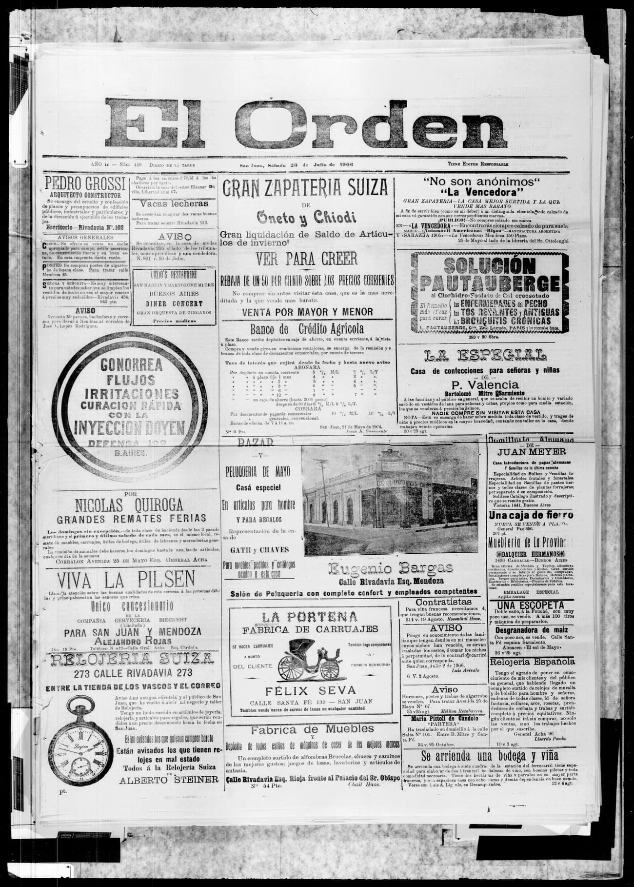 Portada · 28 de Julio de 1906